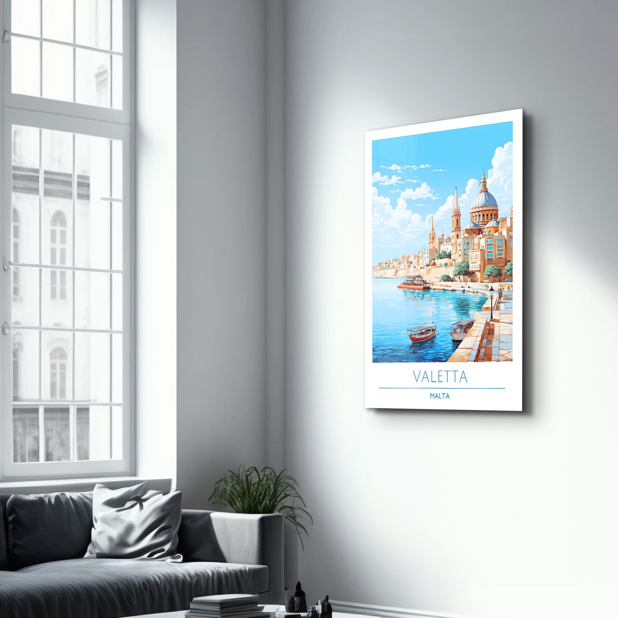 Valletta Malta-Reiseposter | <tc>Glasbild</tc>