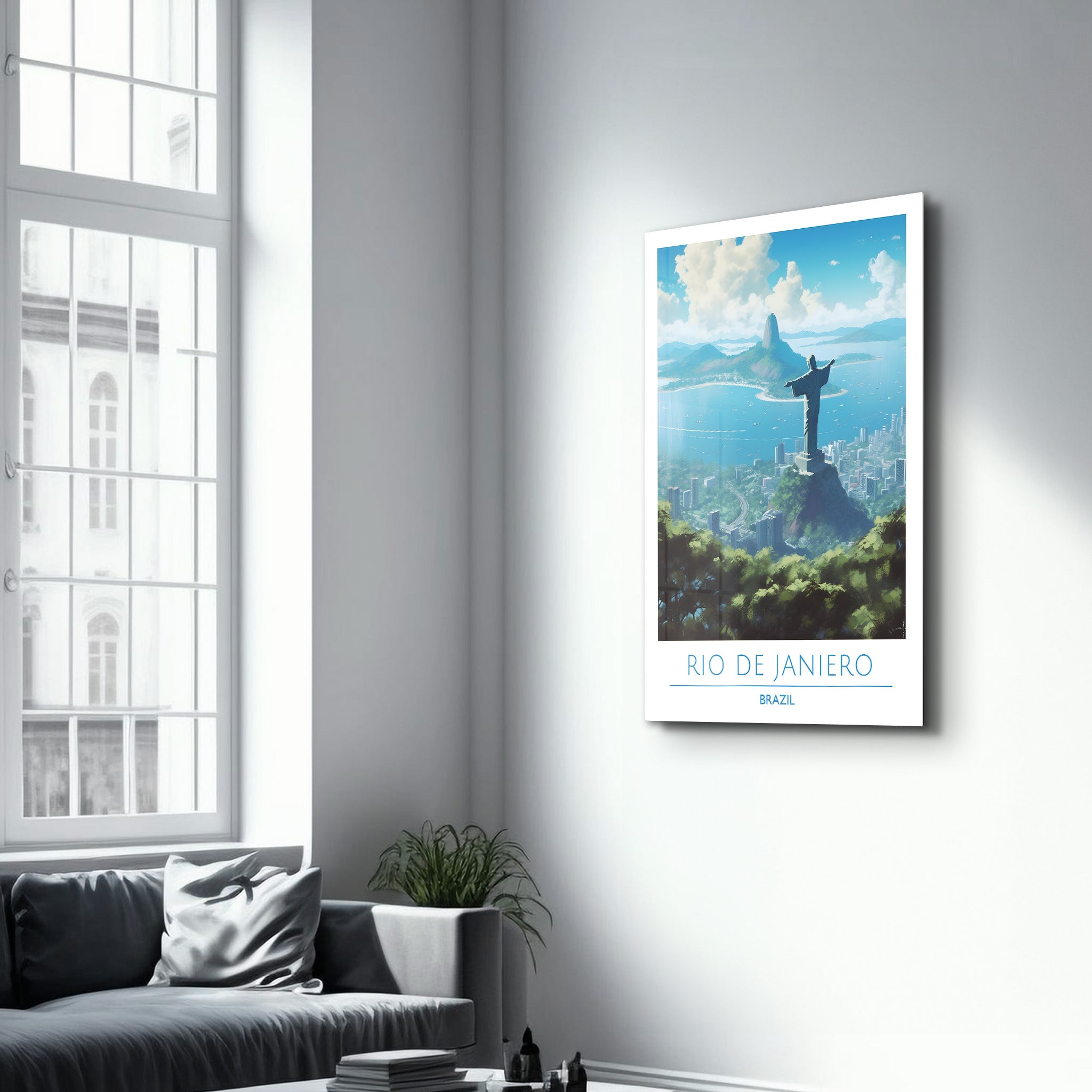 Rio De Janiero Brasilien-Reiseposter | <tc>Glasbild</tc>