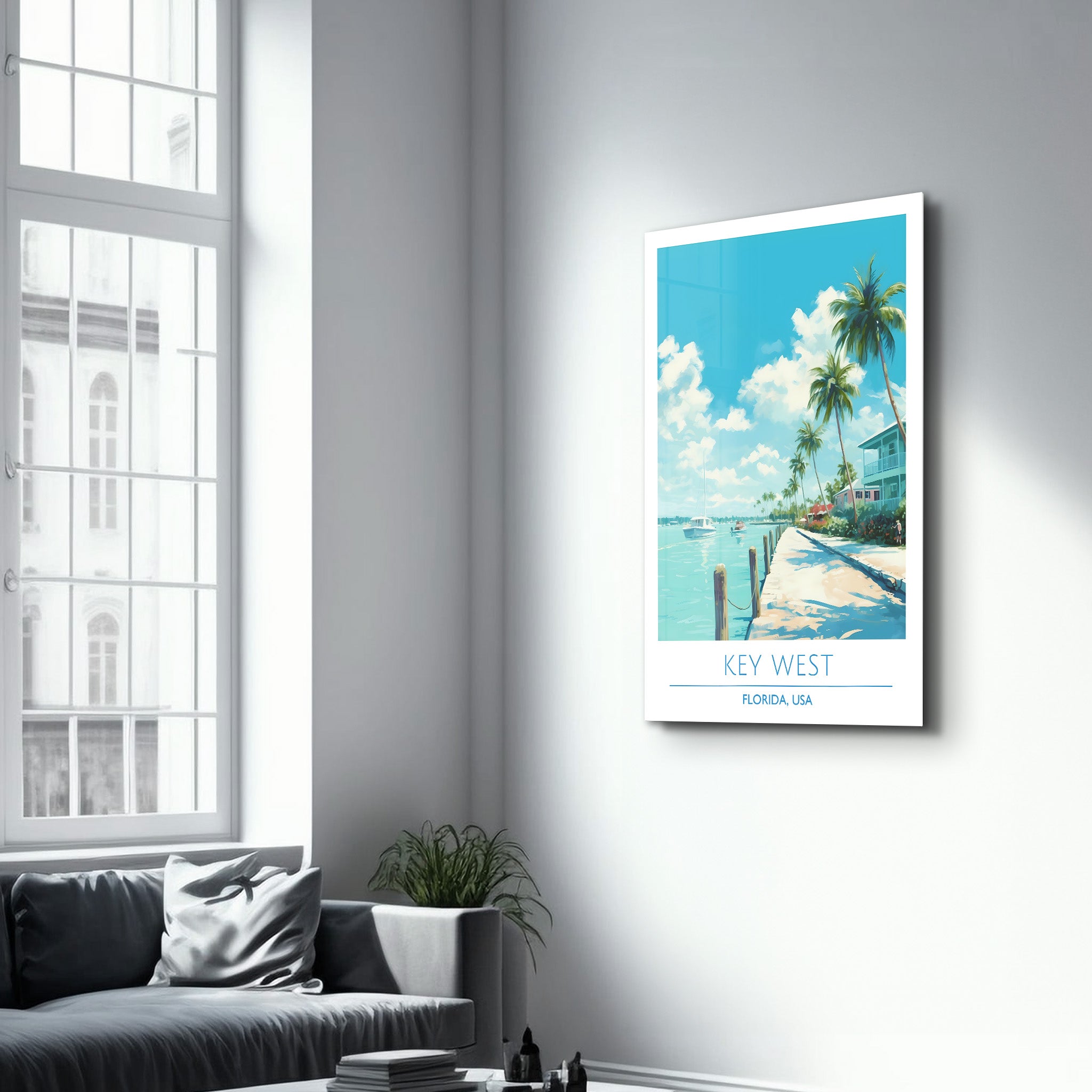 Key West-Florida USA-Reiseposter | <tc>Glasbild</tc>