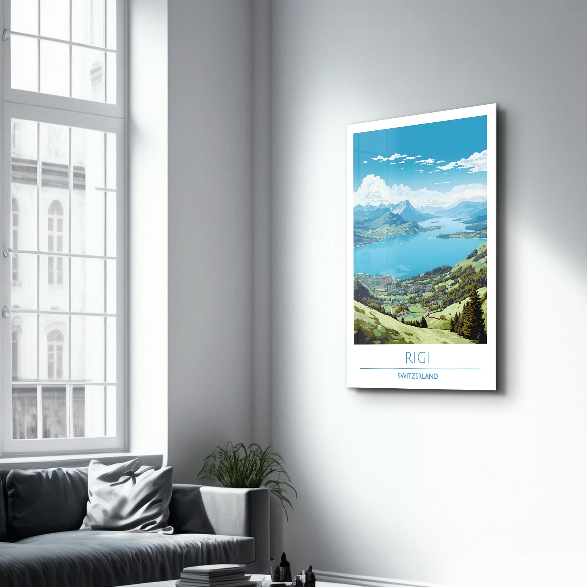 Rigi Schweiz-Reiseposter | <tc>Glasbild</tc>