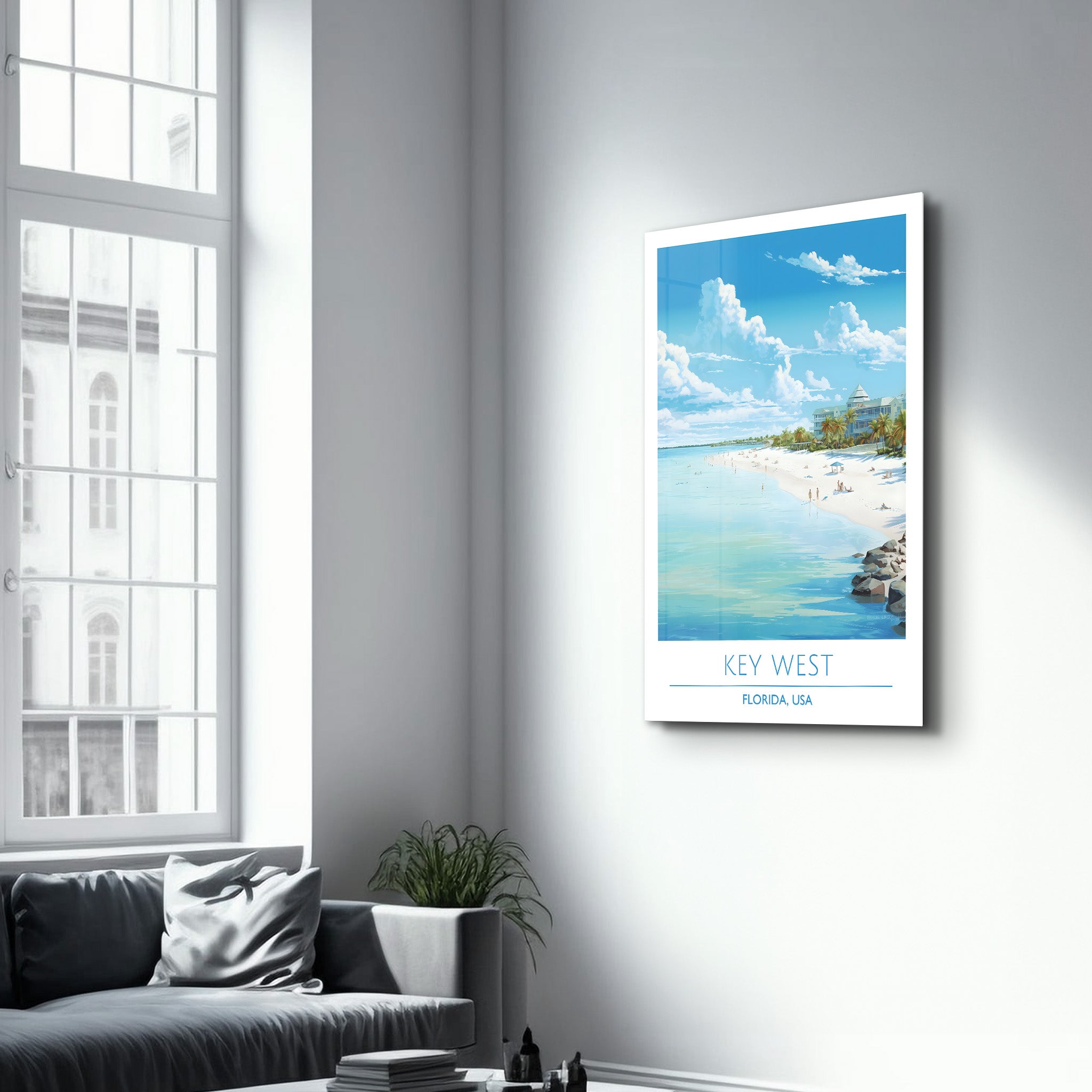 Key West-Florida USA-Reiseposter | <tc>Glasbild</tc>