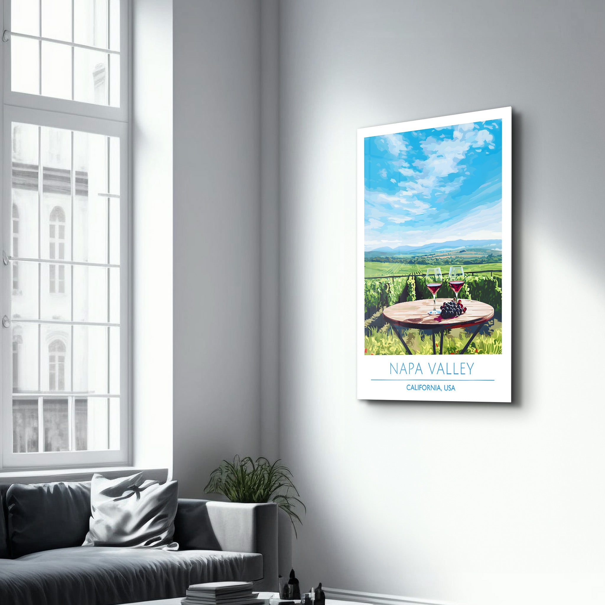 Napa Valley-California USA-Travel Posters | Glass Wall Art