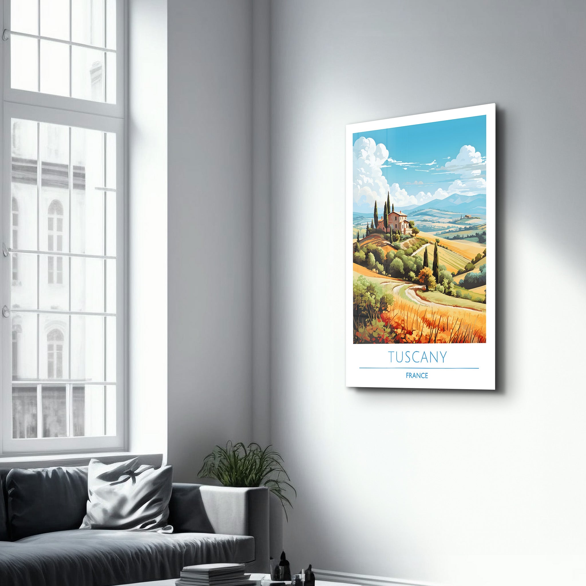 Toscane France-Affiches de voyage | Art mural en verre