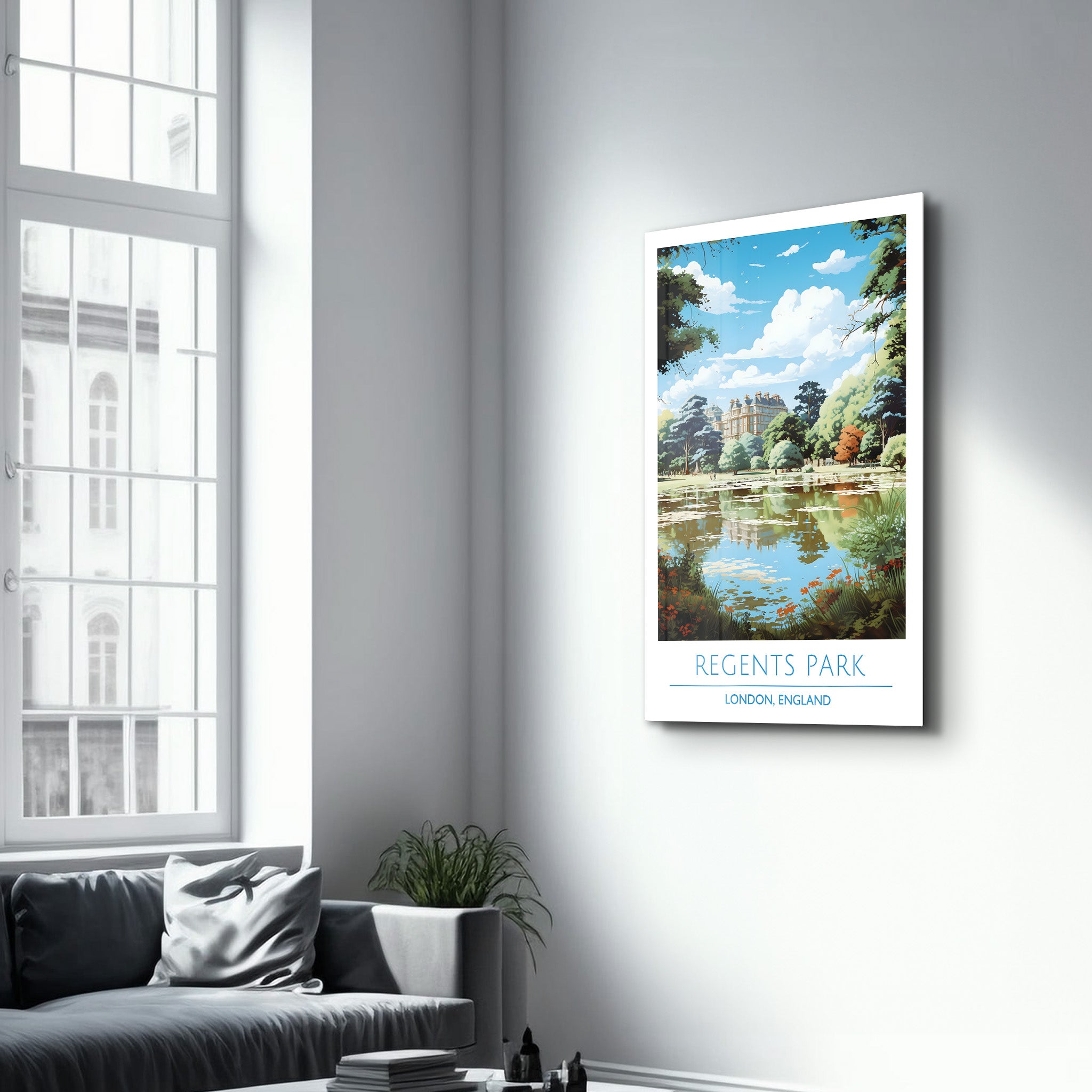 Regents Park-London England-Reiseposter | <tc>Glasbild</tc>