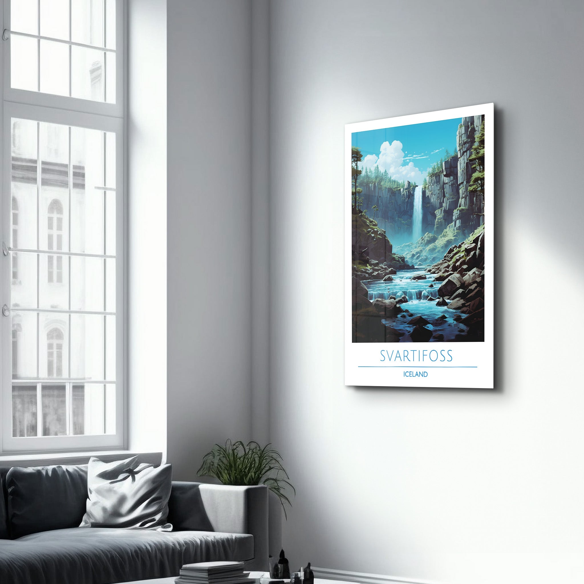 Svartifoss Island-Reiseposter | <tc>Glasbild</tc>