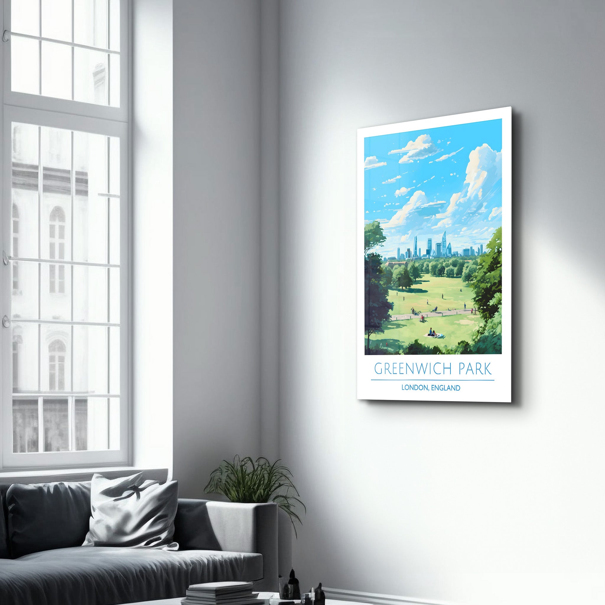 Greenwich Park-London England-Reiseposter | <tc>Glasbild</tc>