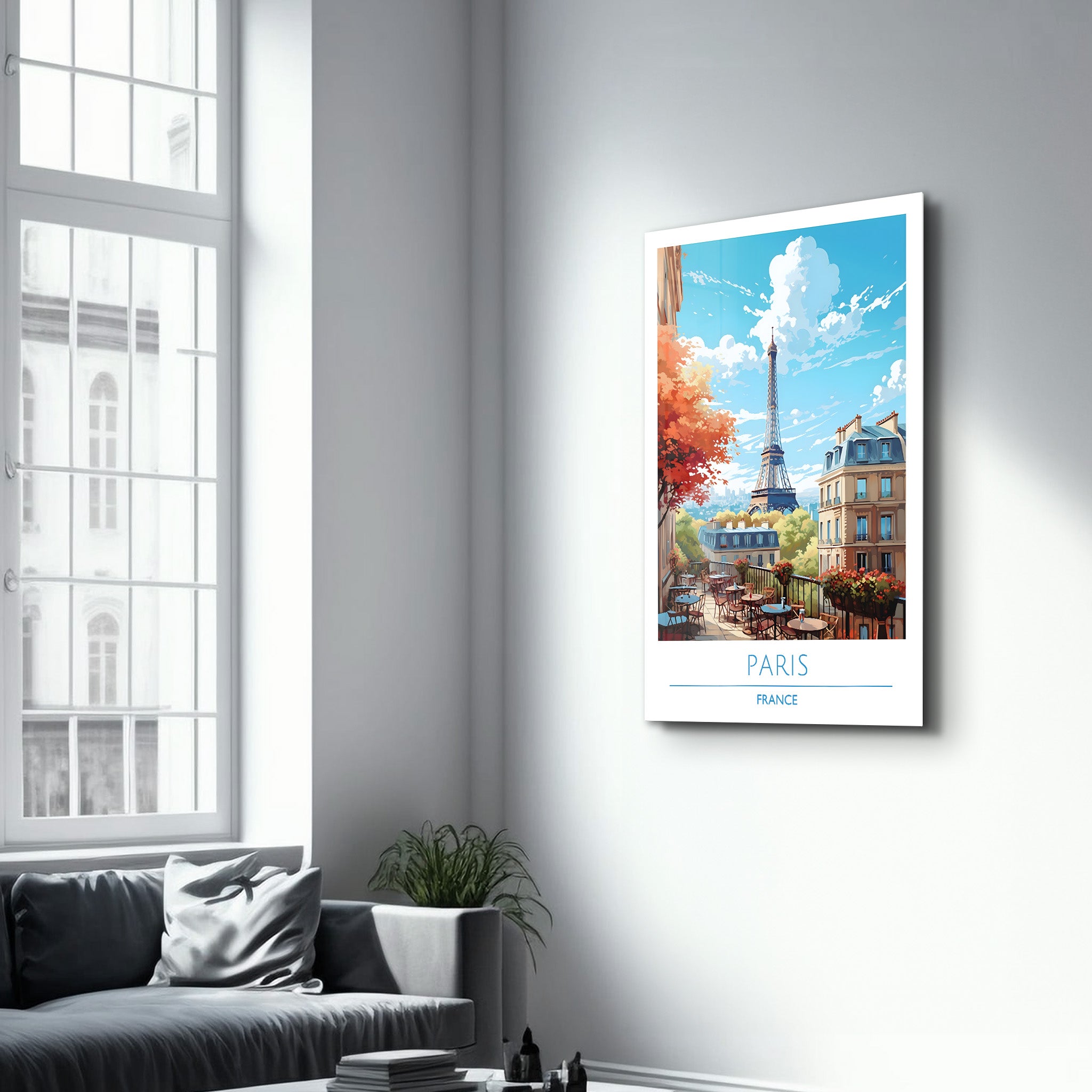 Paris Frankreich-Reiseposter | <tc>Glasbild</tc>