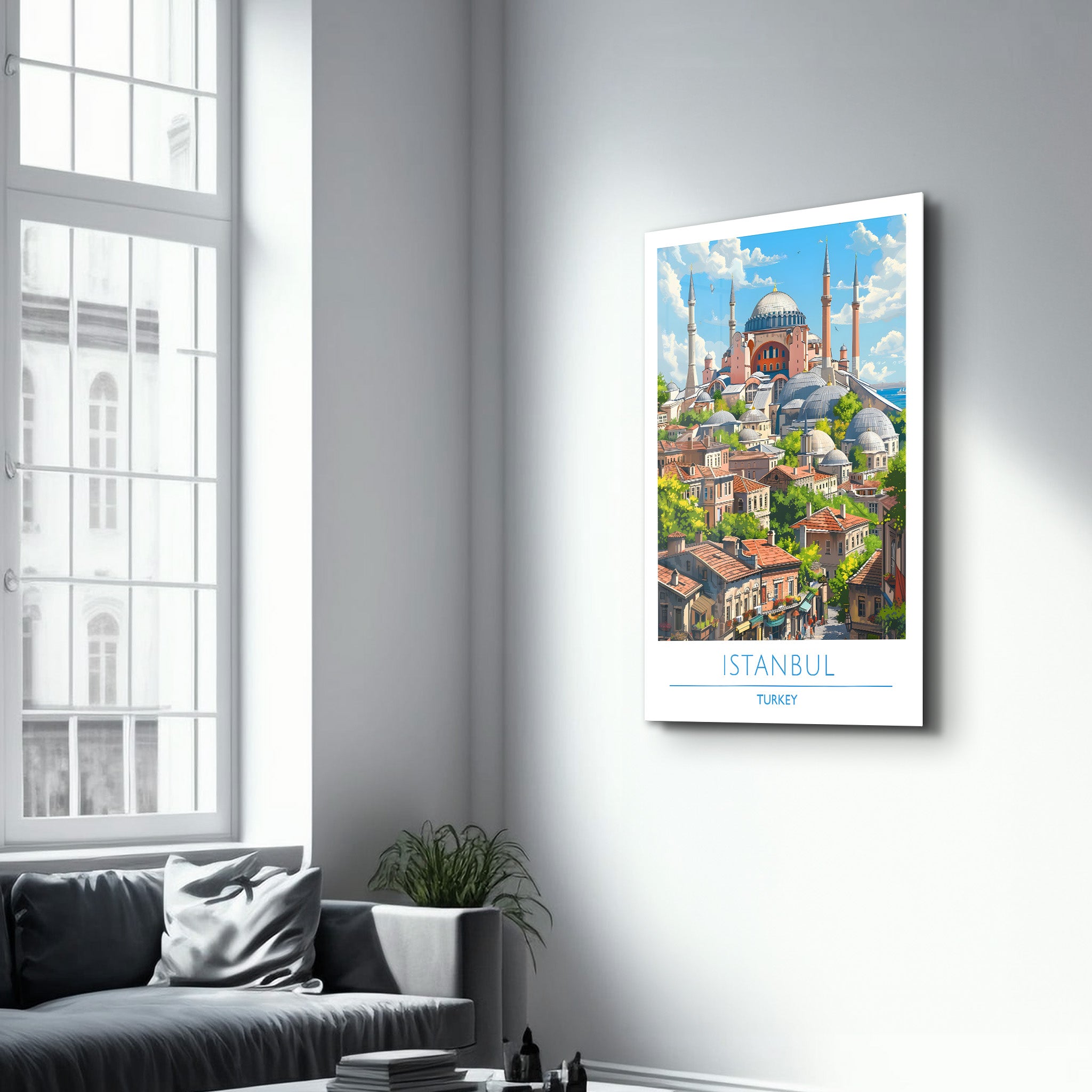 Istanbul Turkey-Travel Posters | Glass Wall Art