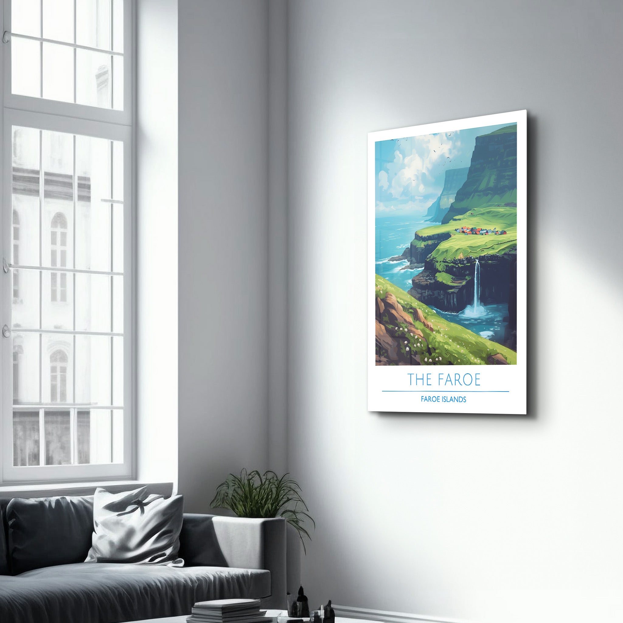 The Faroe Faroe Islands-Travel Posters | Glass Wall Art