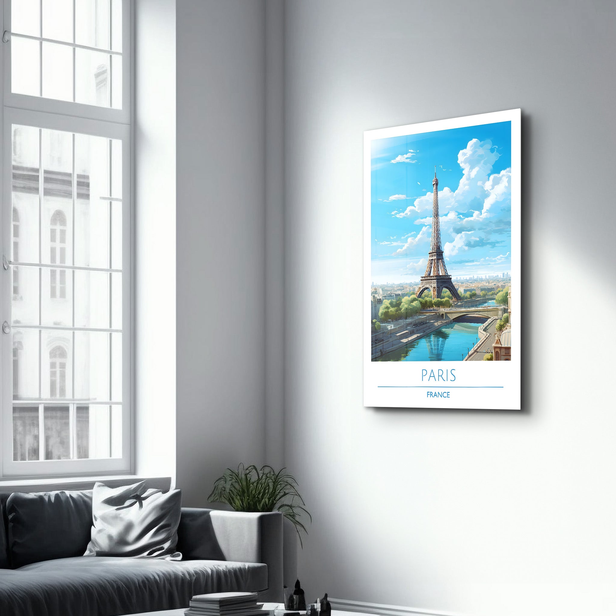 Paris Frankreich-Reiseposter | <tc>Glasbild</tc>