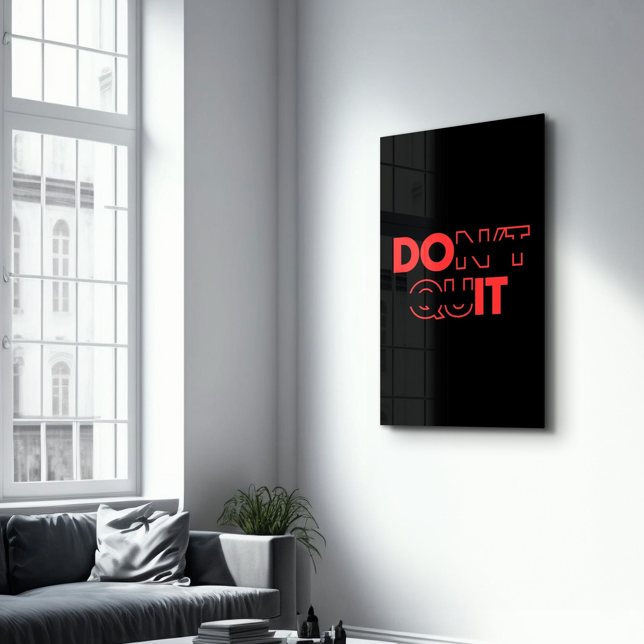 Don't Quit and Do It V2 | Motivational Glass Wall Art