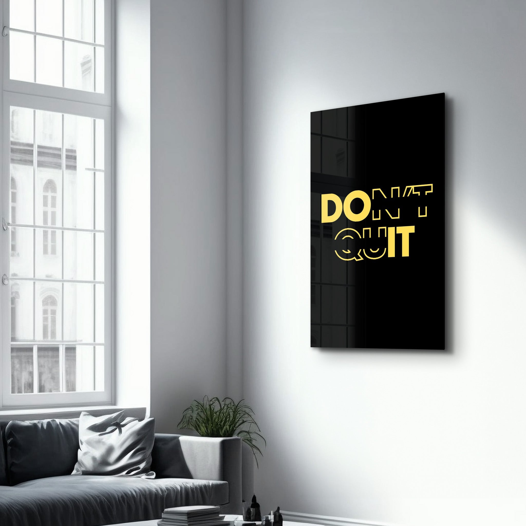 Don't Quit and Do It V2 | Motivational Glass Wall Art