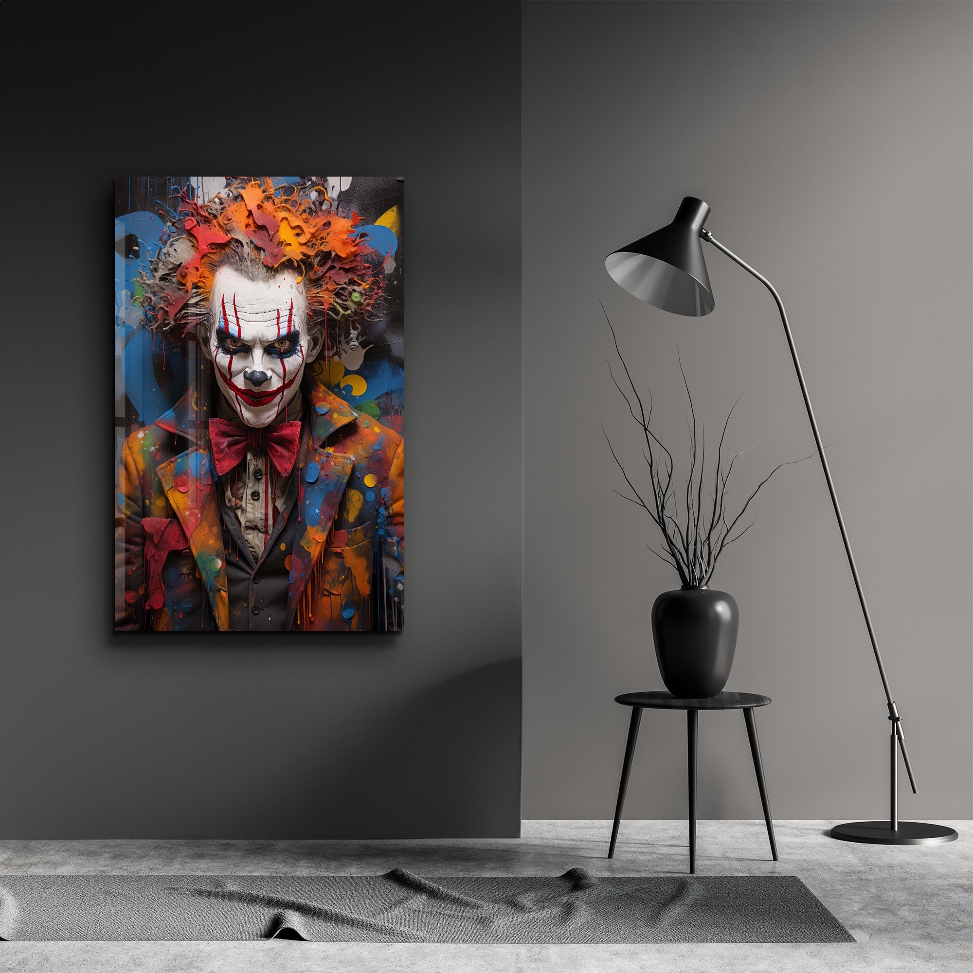 The Clown - Glass Wall Art