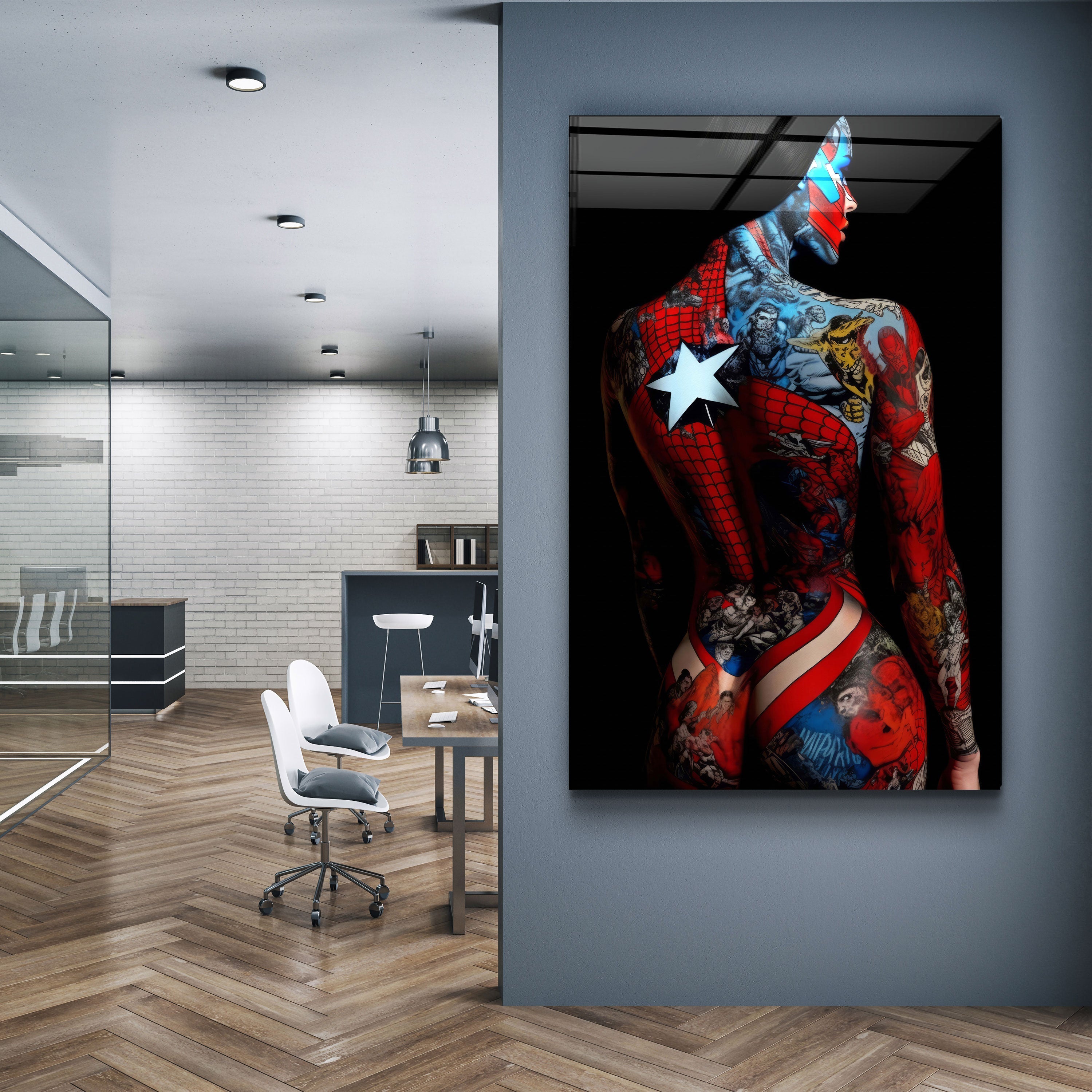 ・"Corps tatoué 2"・Art mural en verre de la collection Designers