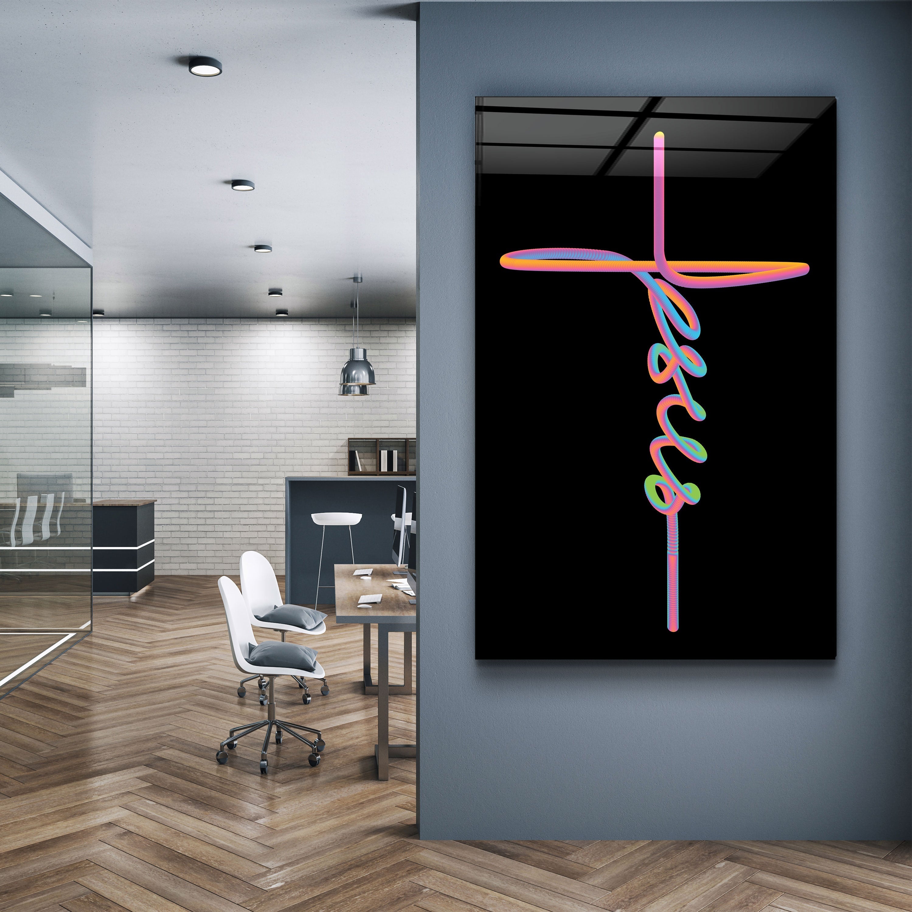 „Jesus & Kreuz“. Designer-Kollektion <tc>Glasbild</tc>