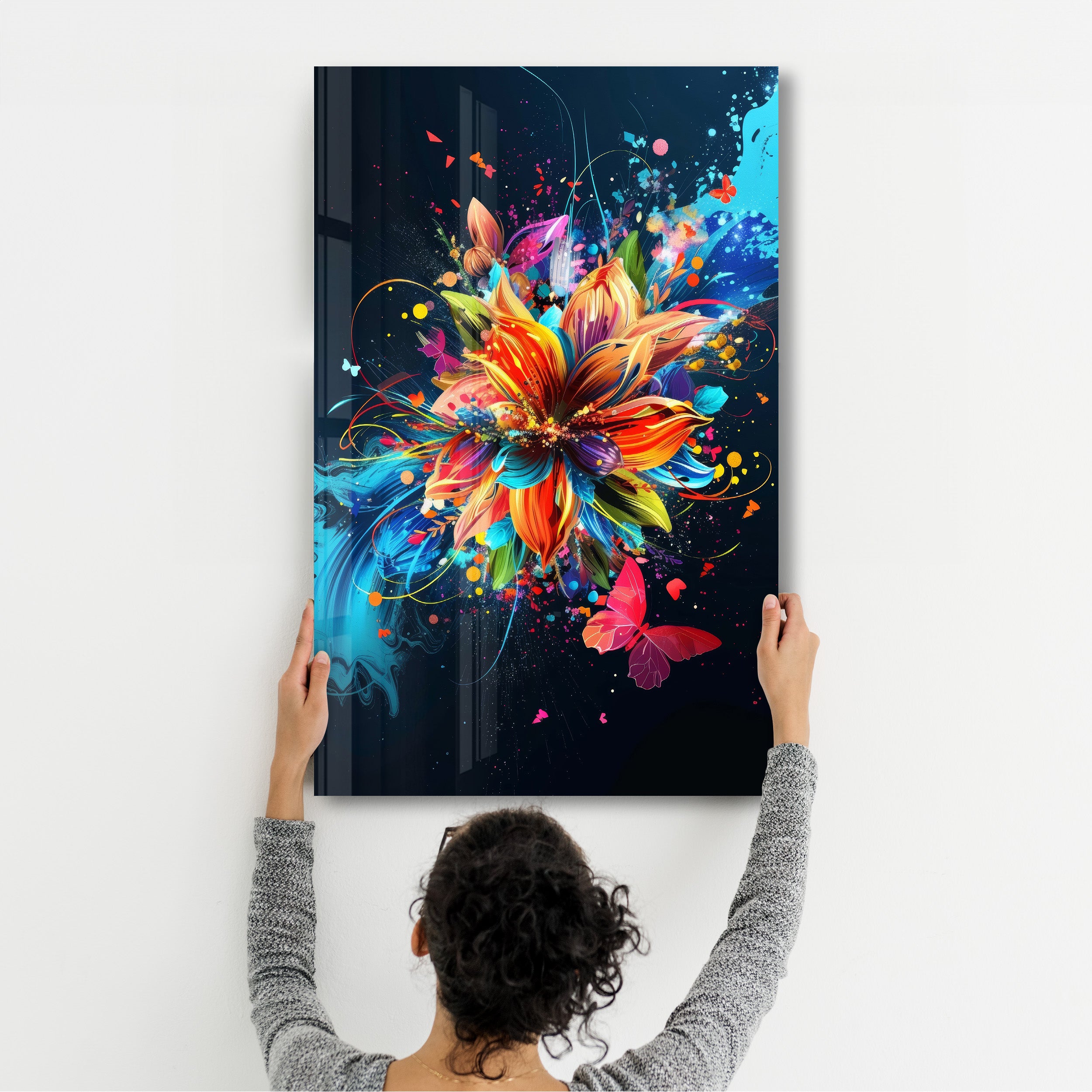 Spring Flowers - Glass Wall Art