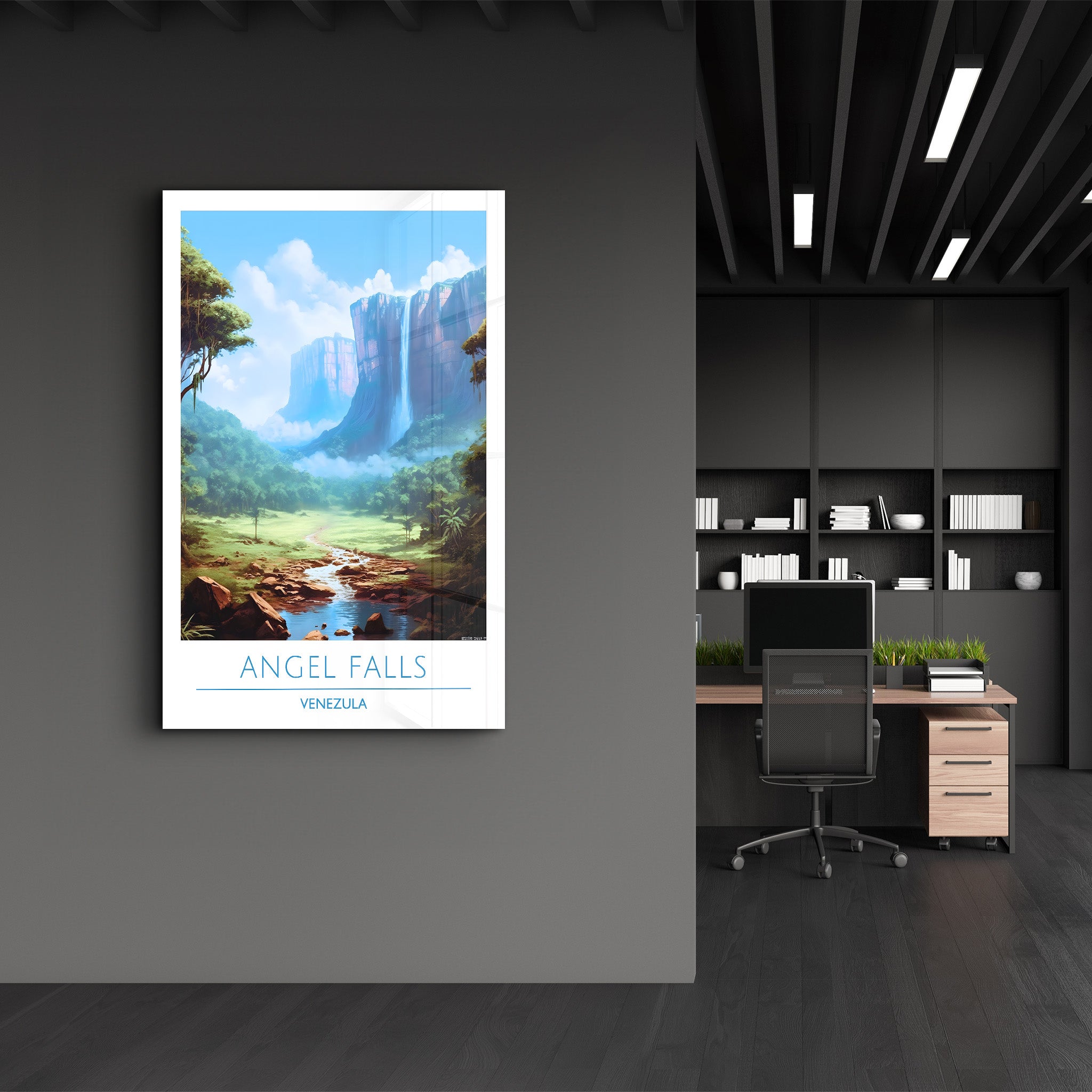 Angel Falls Venezula-Affiches de voyage | Art mural en verre