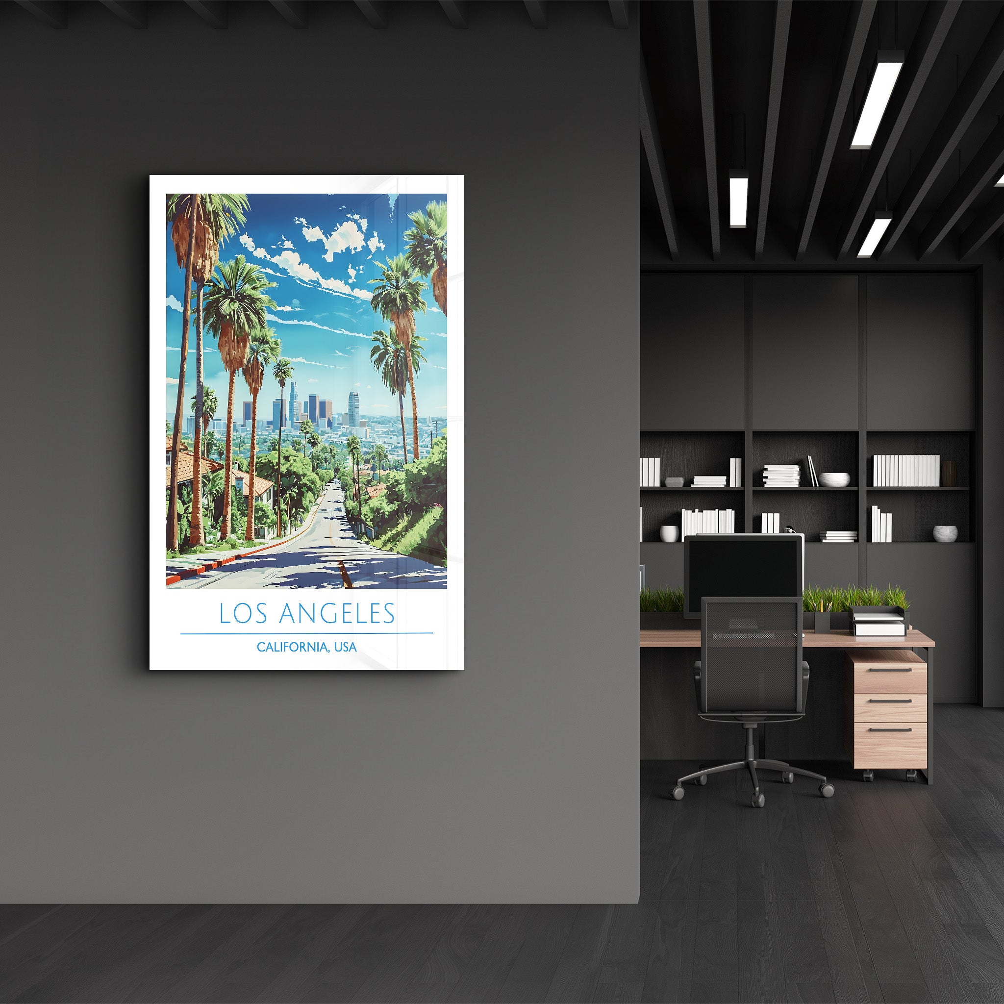 Los Angeles-Californie USA-Affiches de voyage | Art mural en verre