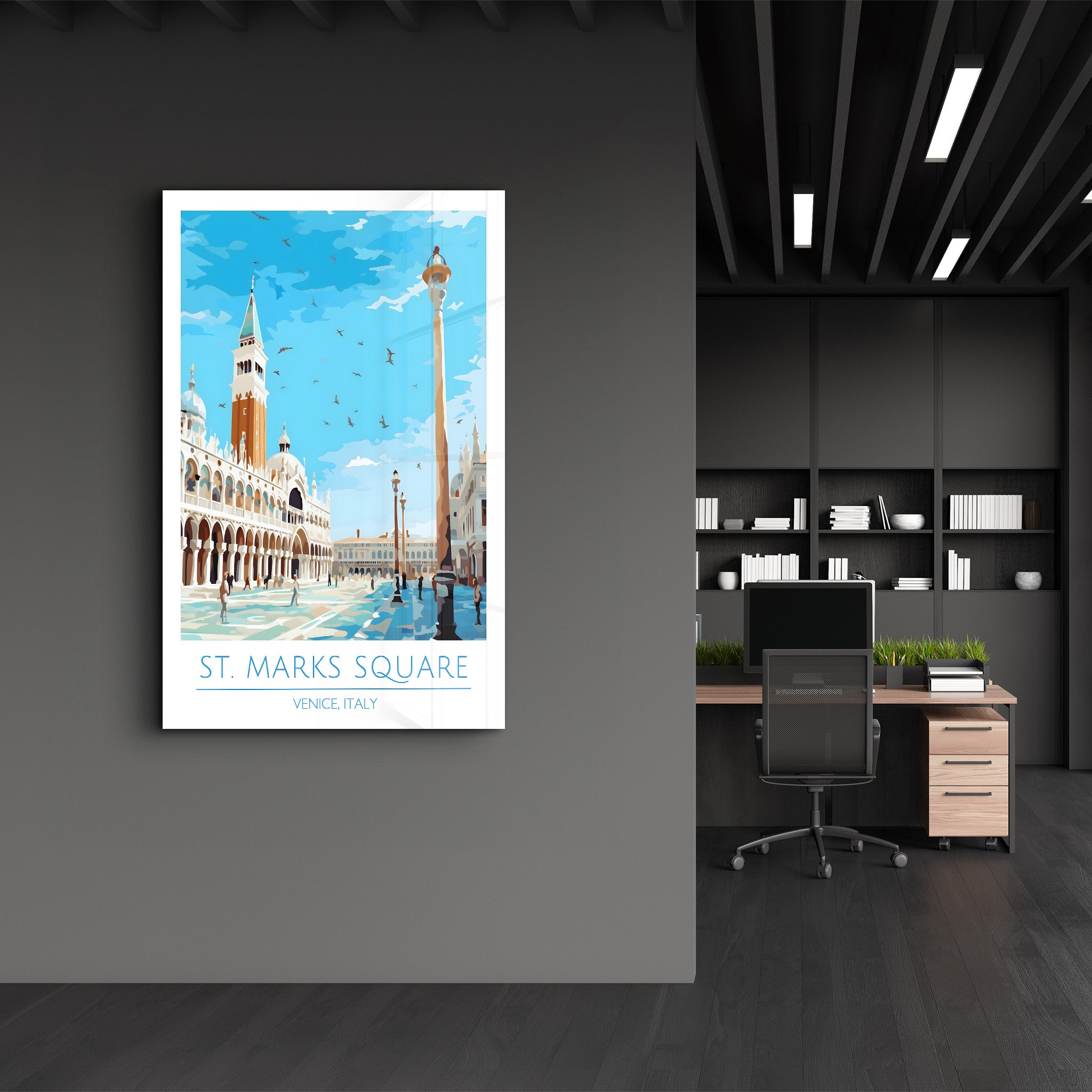 Markusplatz-Venedig Italien-Reiseposter | <tc>Glasbild</tc>