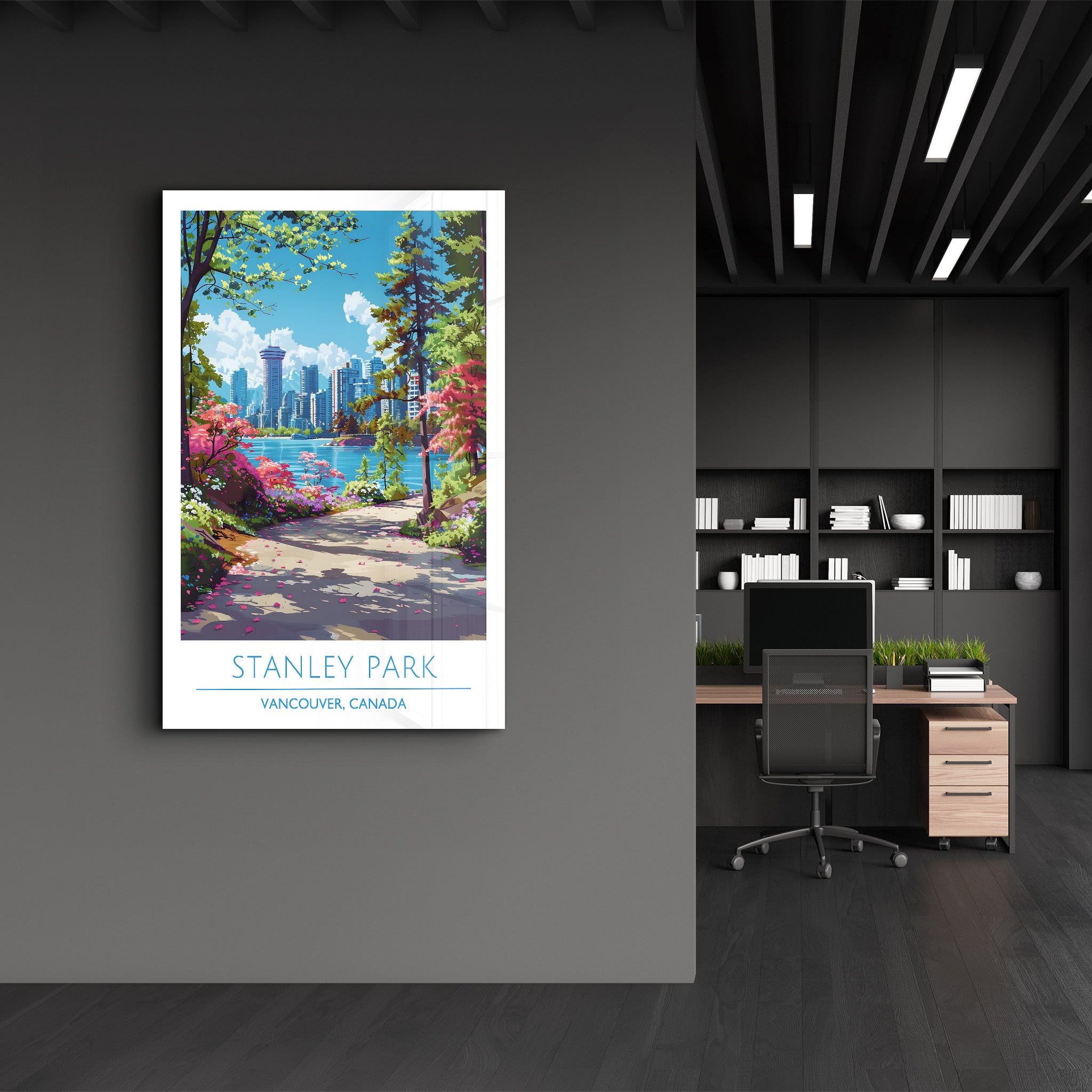 Stanley Park-Vancouver Kanada-Reiseposter | <tc>Glasbild</tc>