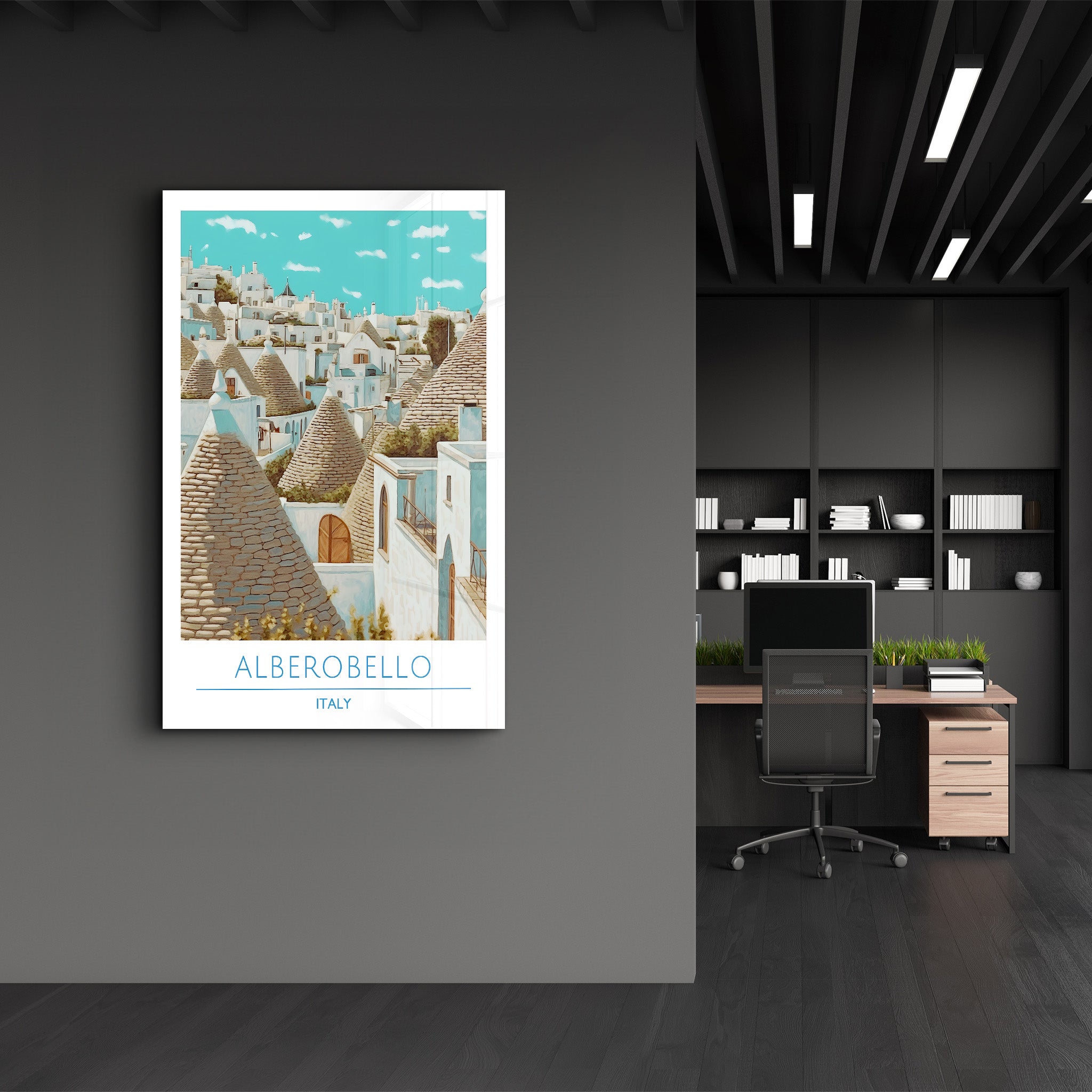 Alberobello Italien-Reiseposter | <tc>Glasbild</tc>