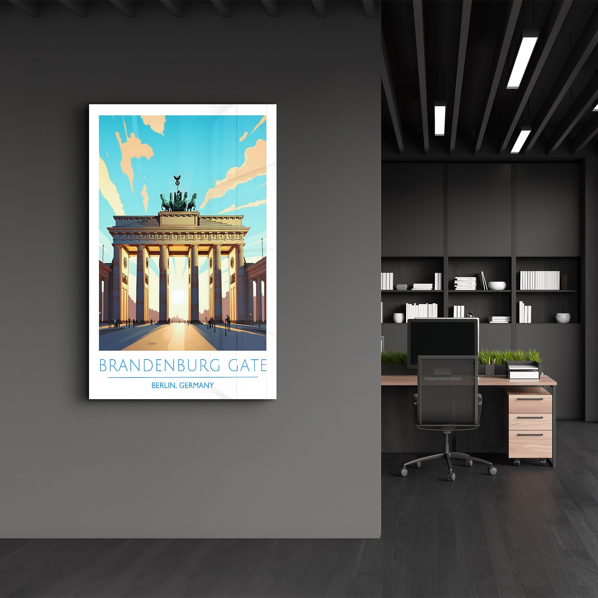 Brandenburger Tor-Berlin Deutschland-Reiseposter | <tc>Glasbild</tc>