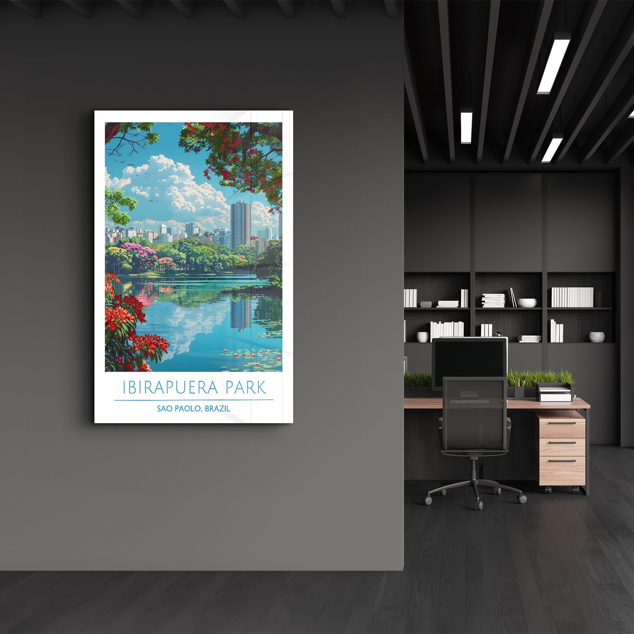 Ibirapuera Park-Sao Paolo Brazil-Travel Posters | Glass Wall Art