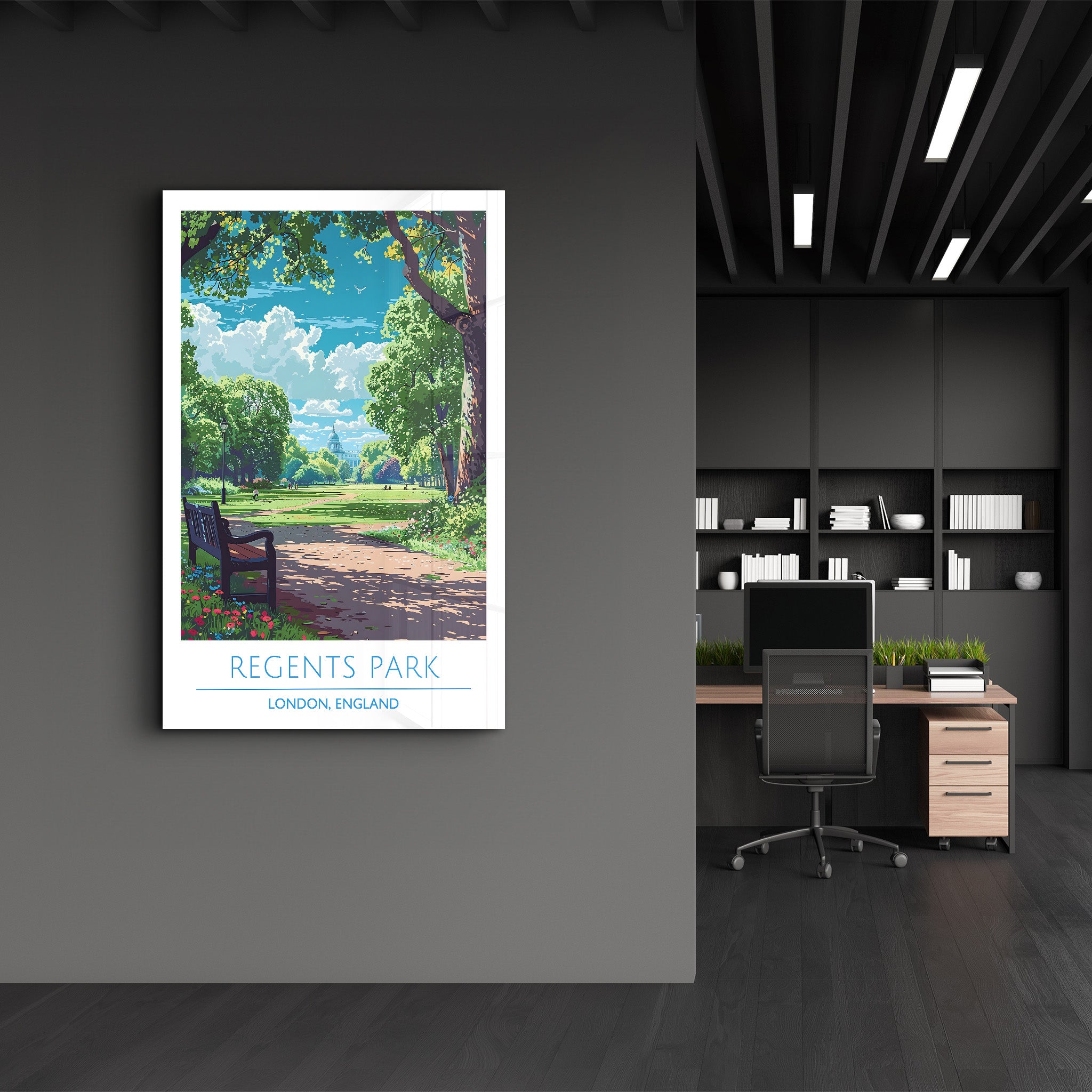 Regents Park-London England-Travel Posters | Glass Wall Art