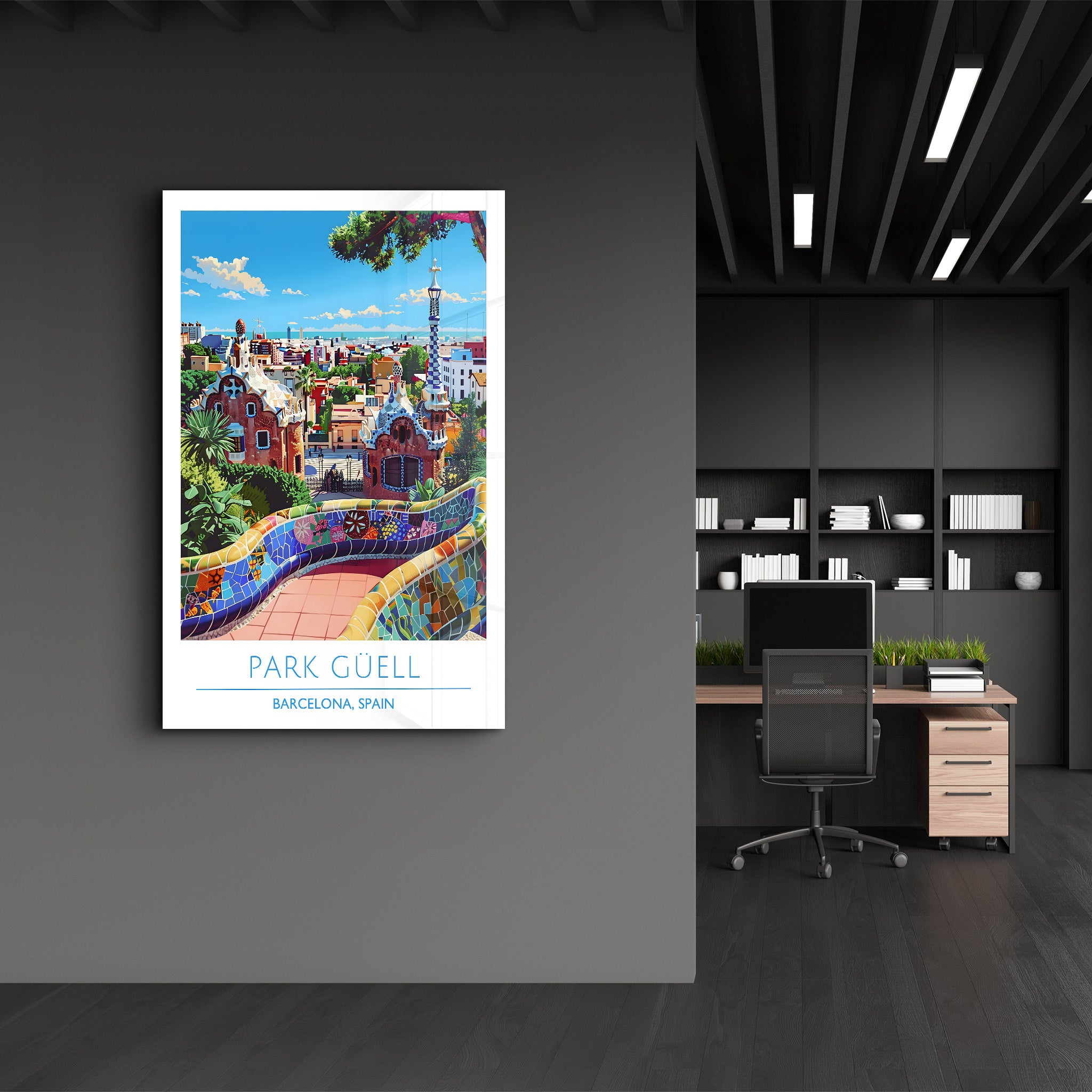 Park Guell-Barcelona Spain-Travel Posters | Glass Wall Art