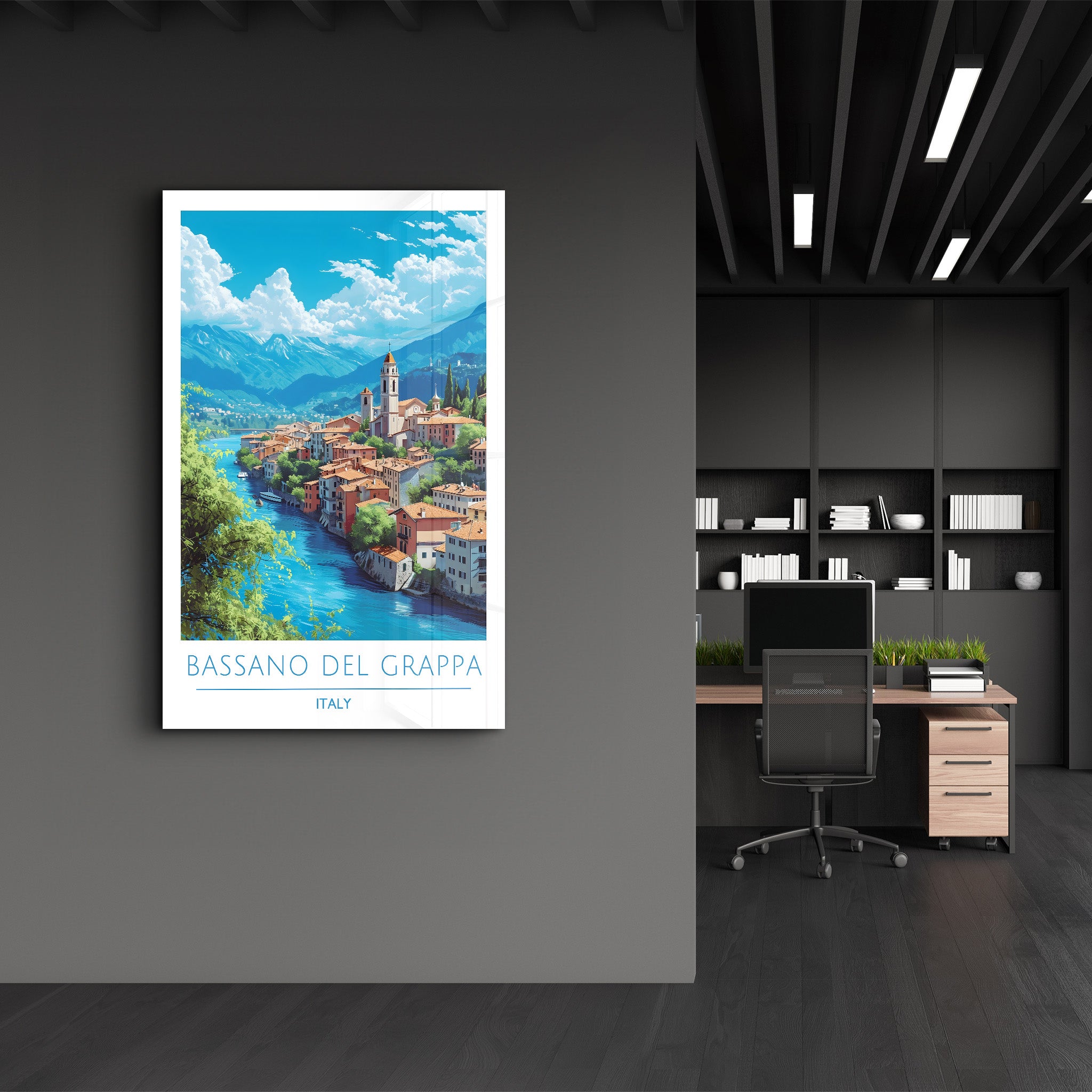 Bassano Del Grappa Italien-Reiseposter | <tc>Glasbild</tc>