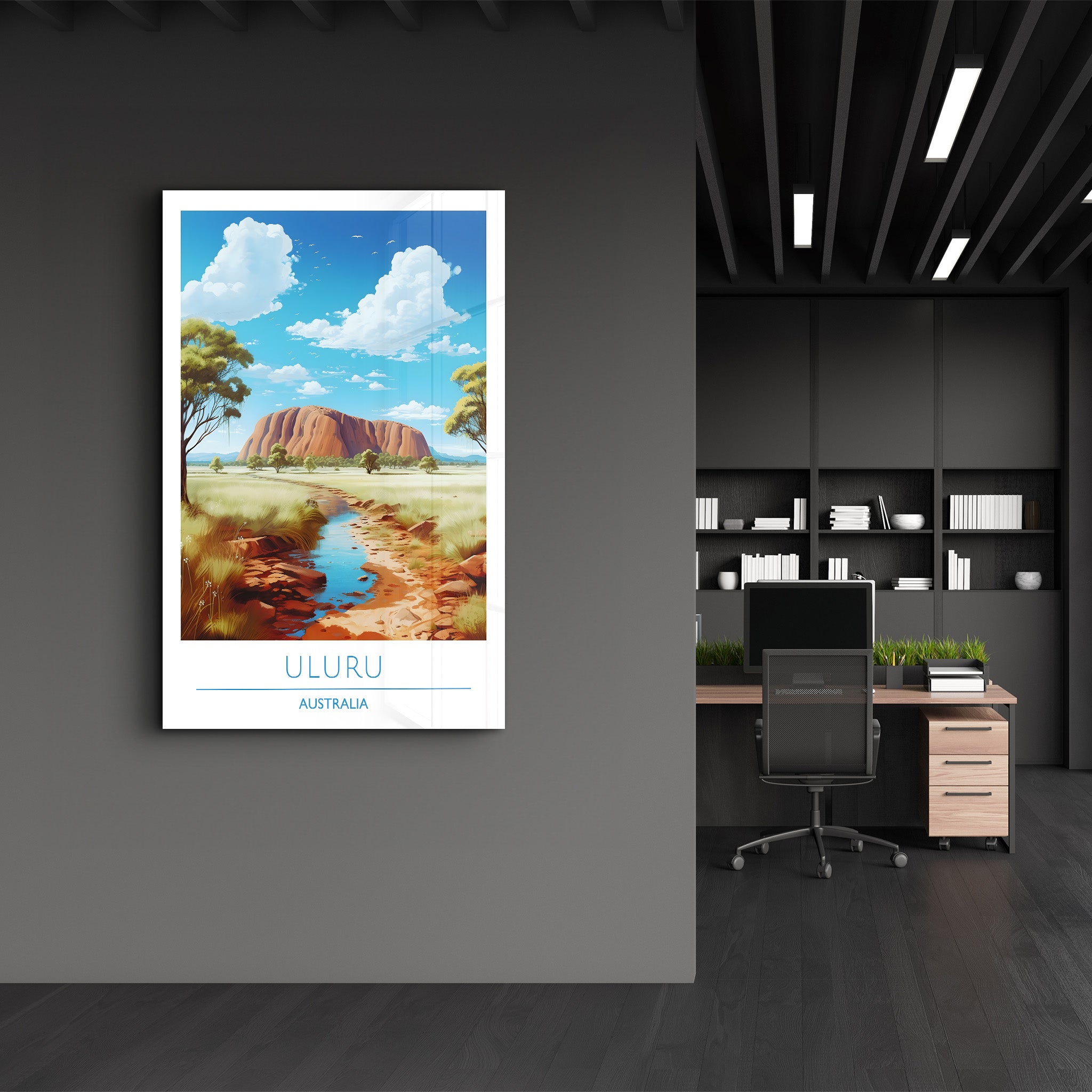 Uluru Australien-Reiseposter | <tc>Glasbild</tc>