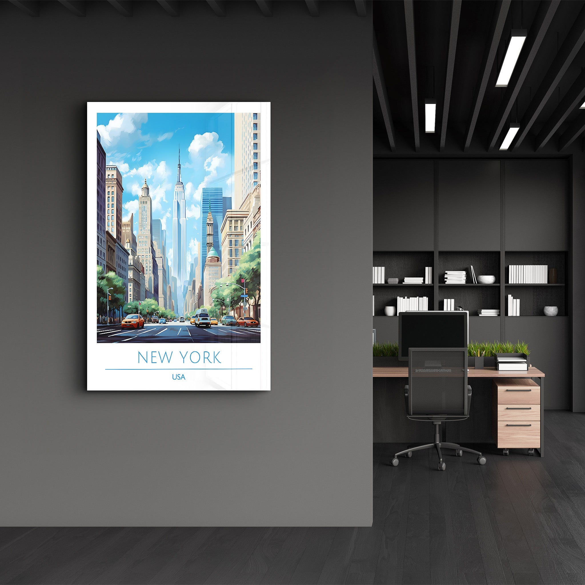 New York USA-Travel Posters | Glass Wall Art