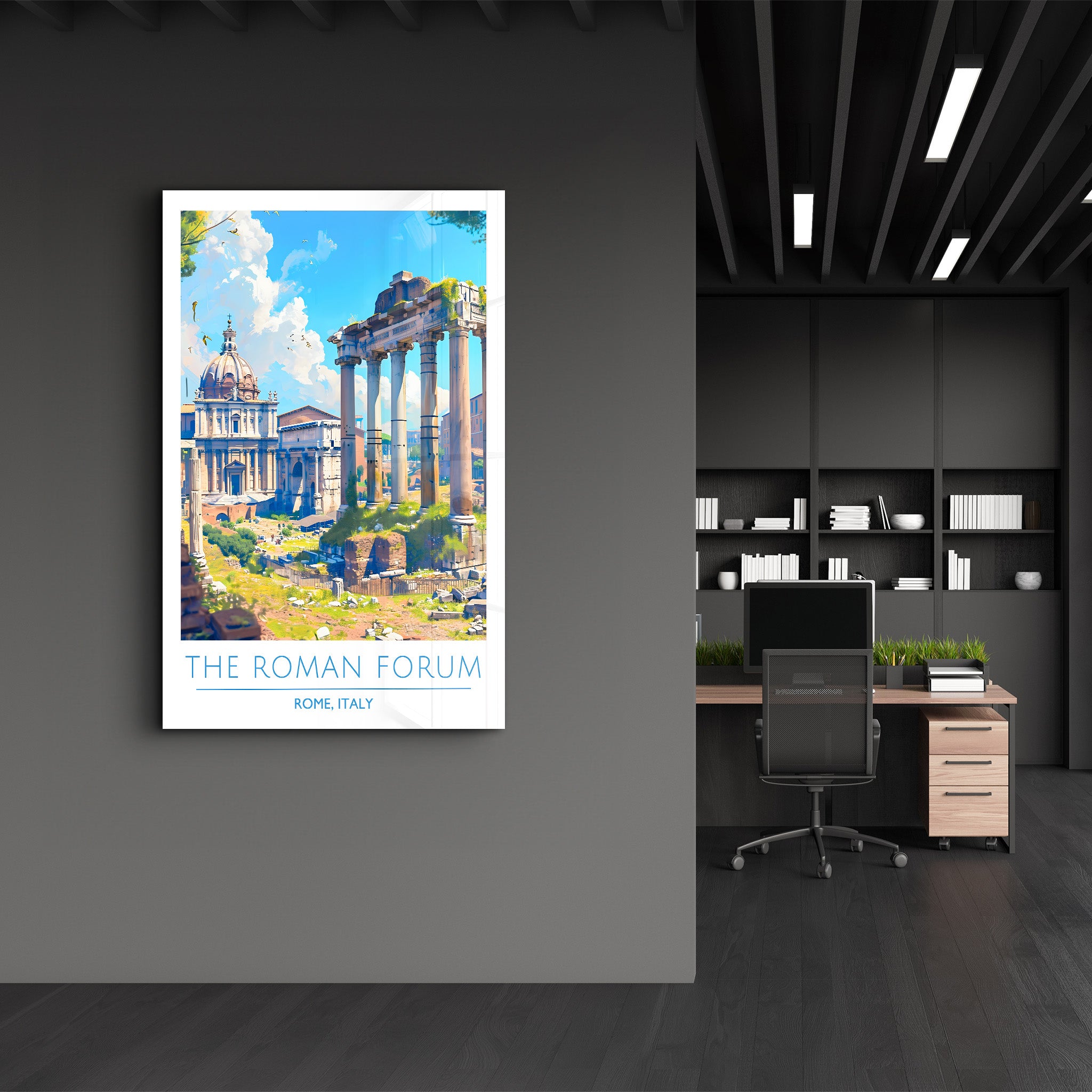 Das Forum Romanum-Rom Italien-Reiseposter | <tc>Glasbild</tc>