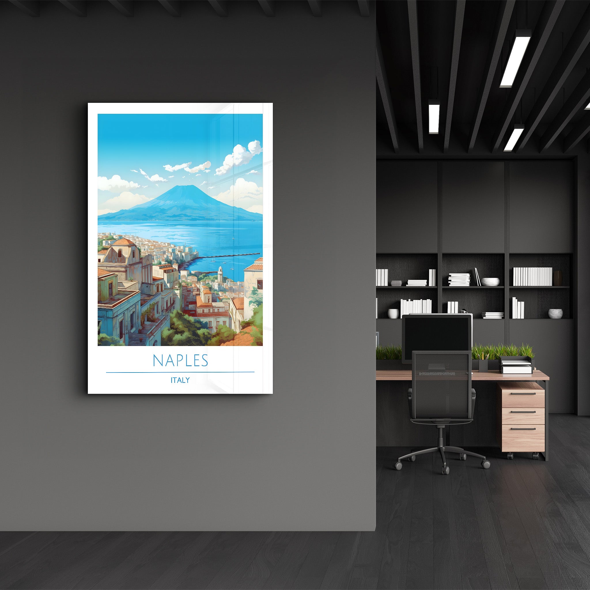 Naples Italy-Travel Posters | Glass Wall Art