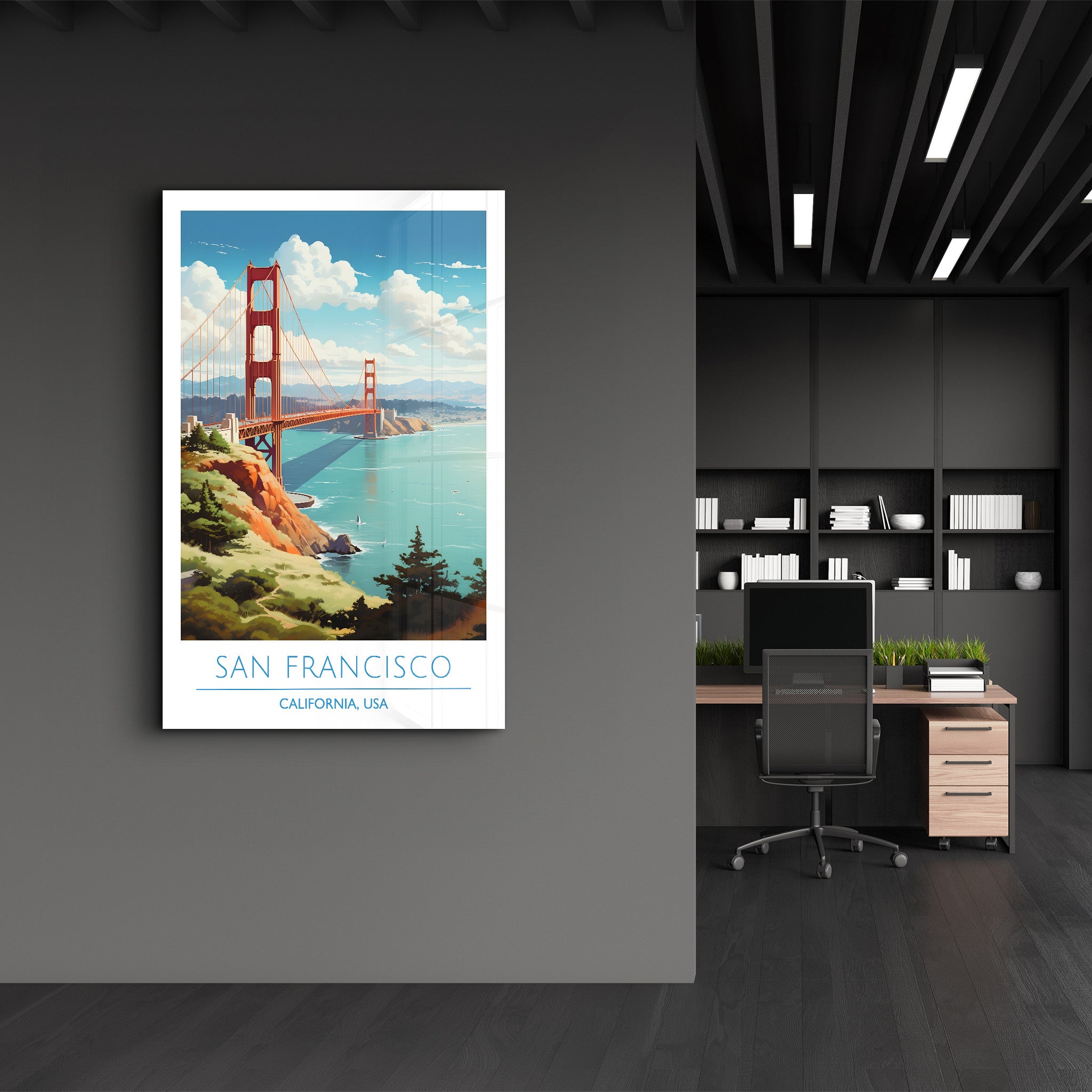 San Francisco-Californie USA-Affiches de voyage | Art mural en verre