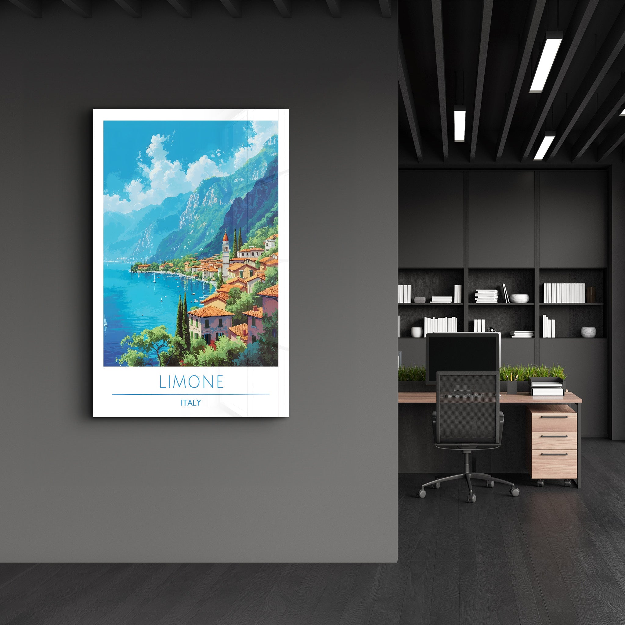 Limone Italien-Reiseposter | <tc>Glasbild</tc>