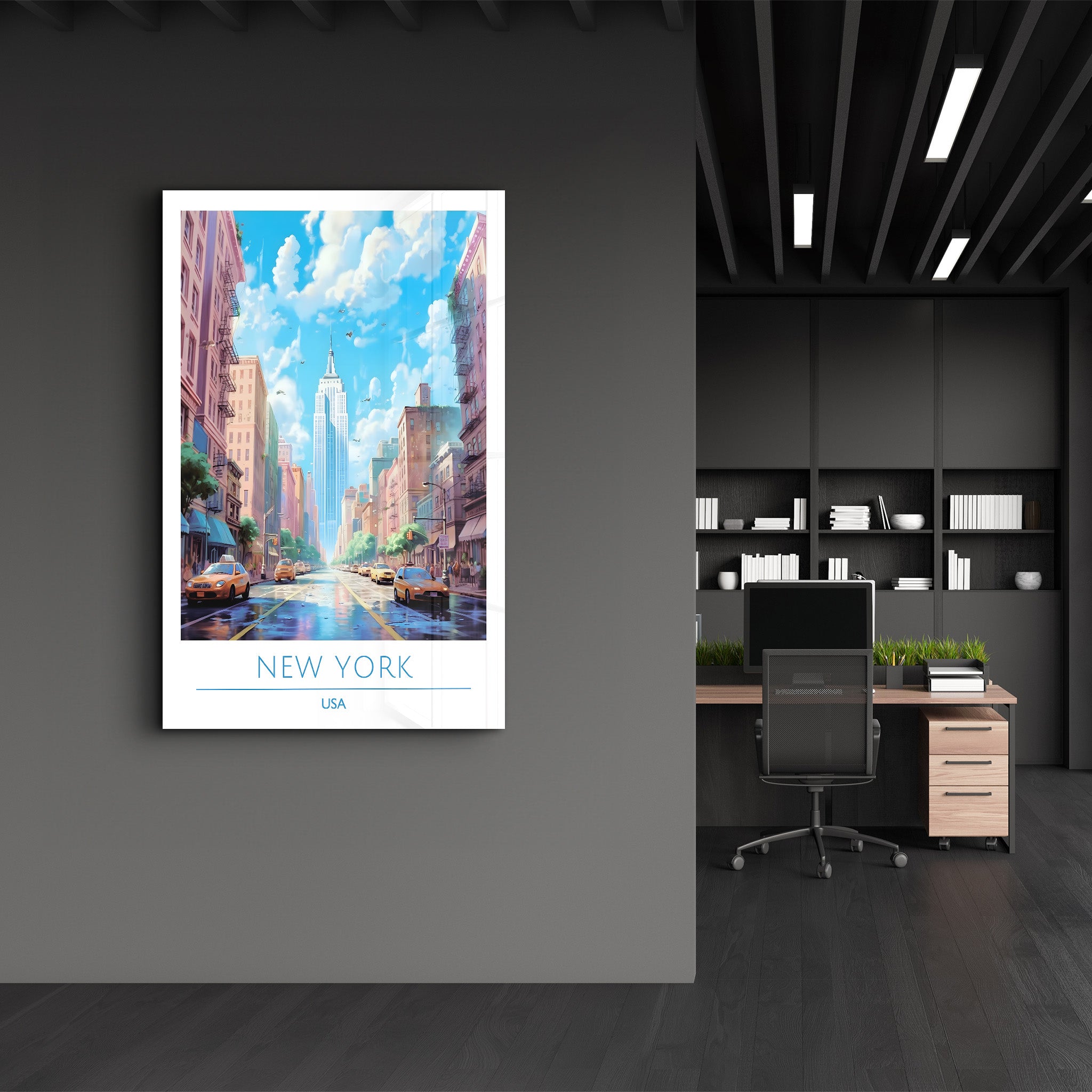 New York USA-Reiseposter | <tc>Glasbild</tc>