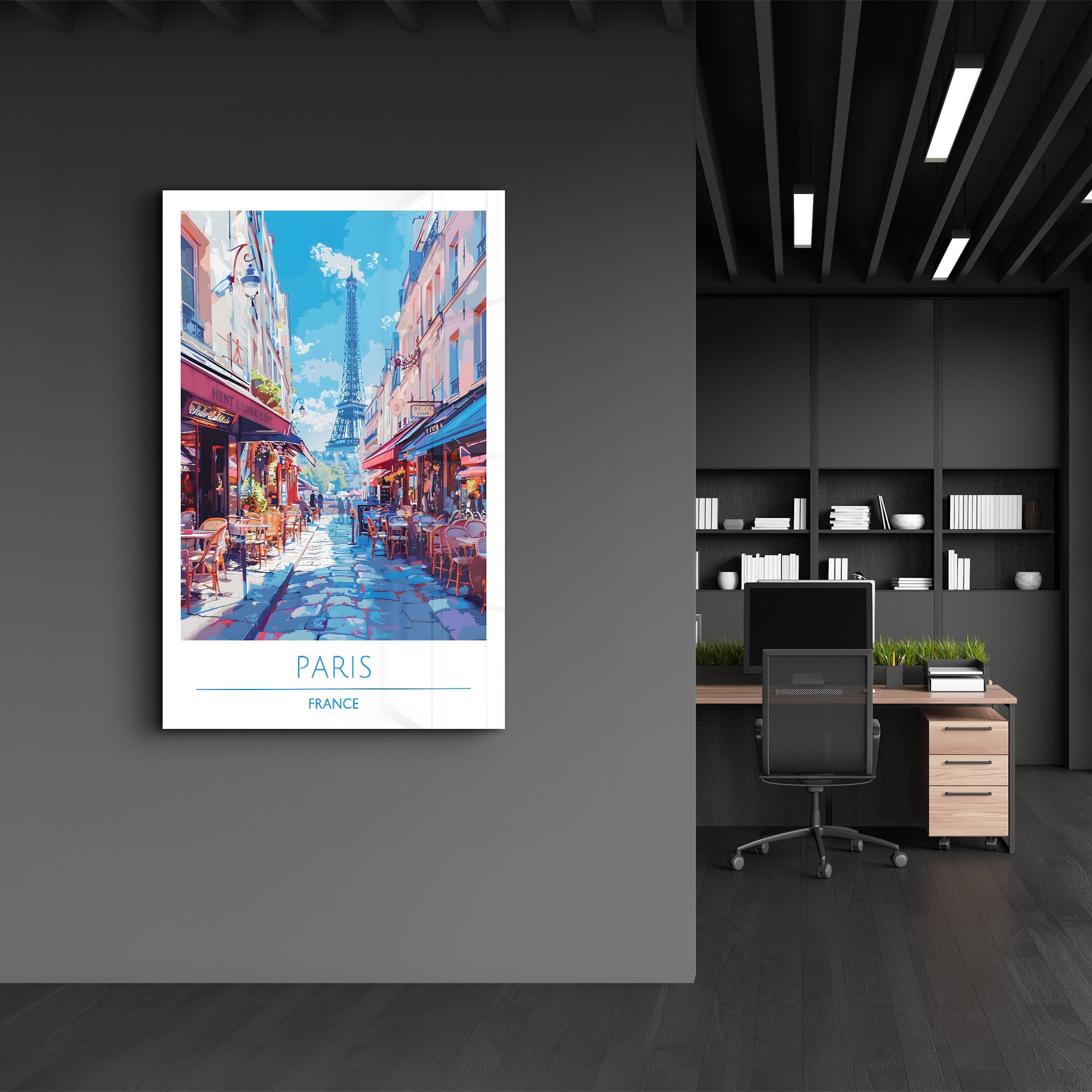 Paris Frankreich-Reiseposter | <tc>Glasbild</tc>