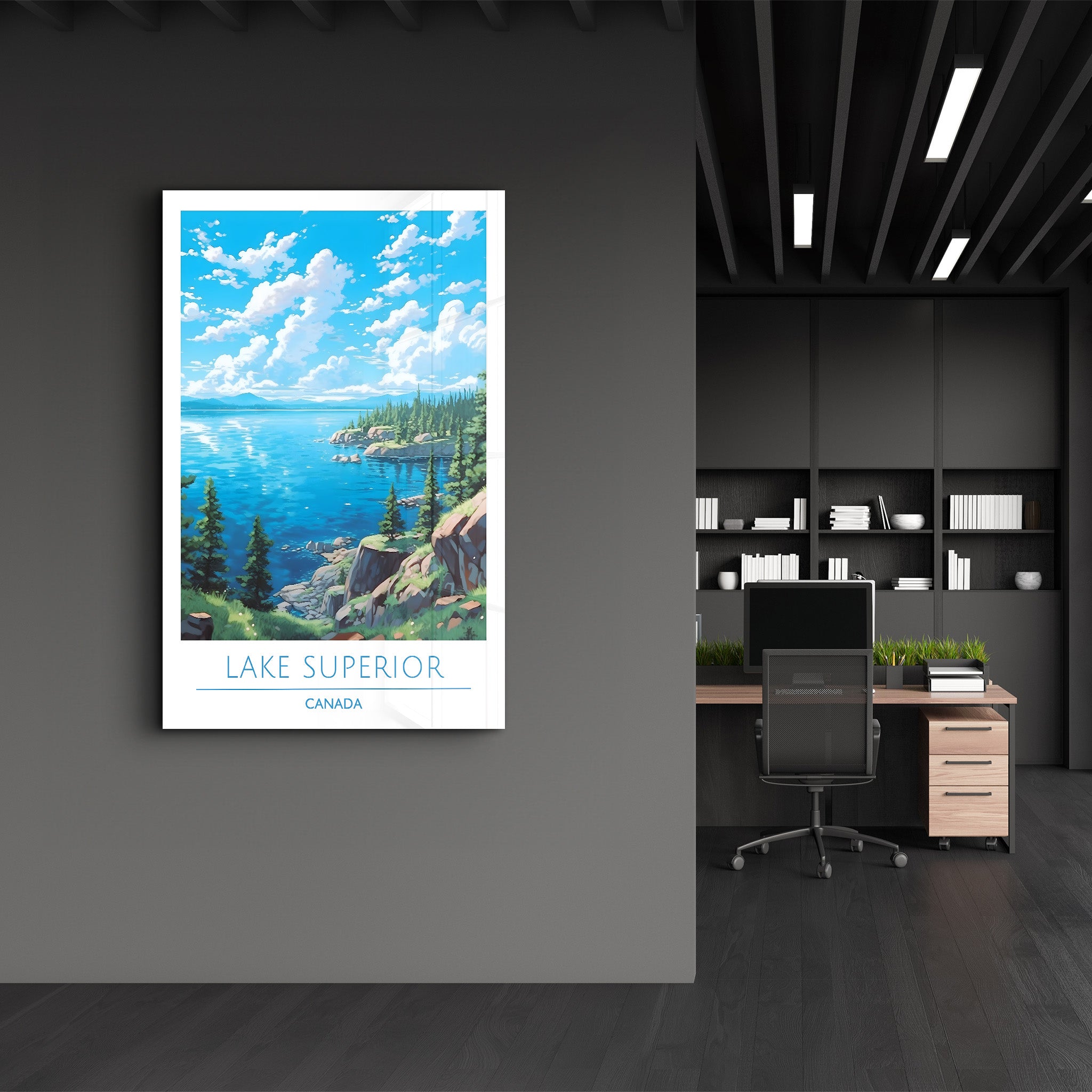 Lake Superior Kanada-Reiseposter | <tc>Glasbild</tc>