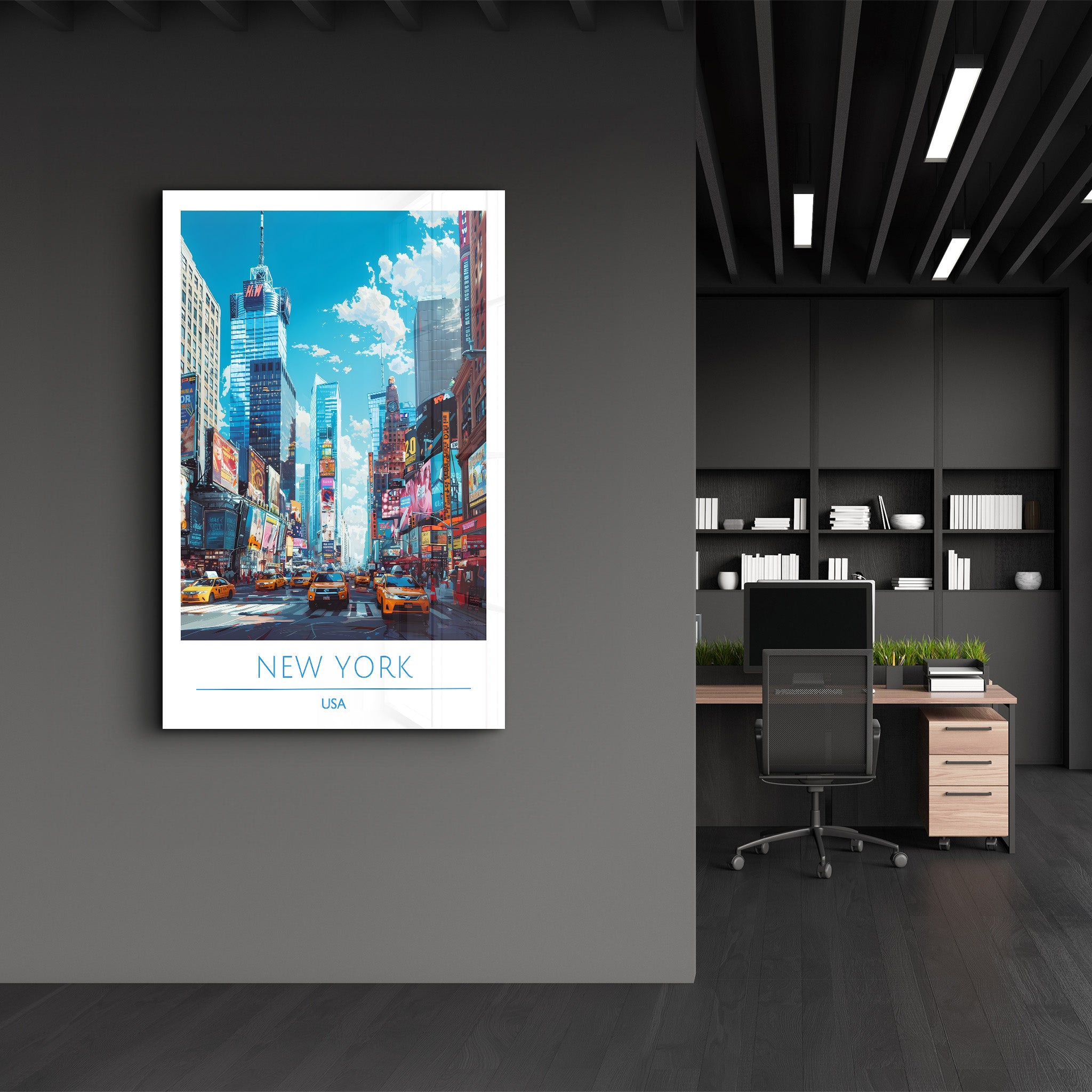 New York USA-Travel Posters | Glass Wall Art