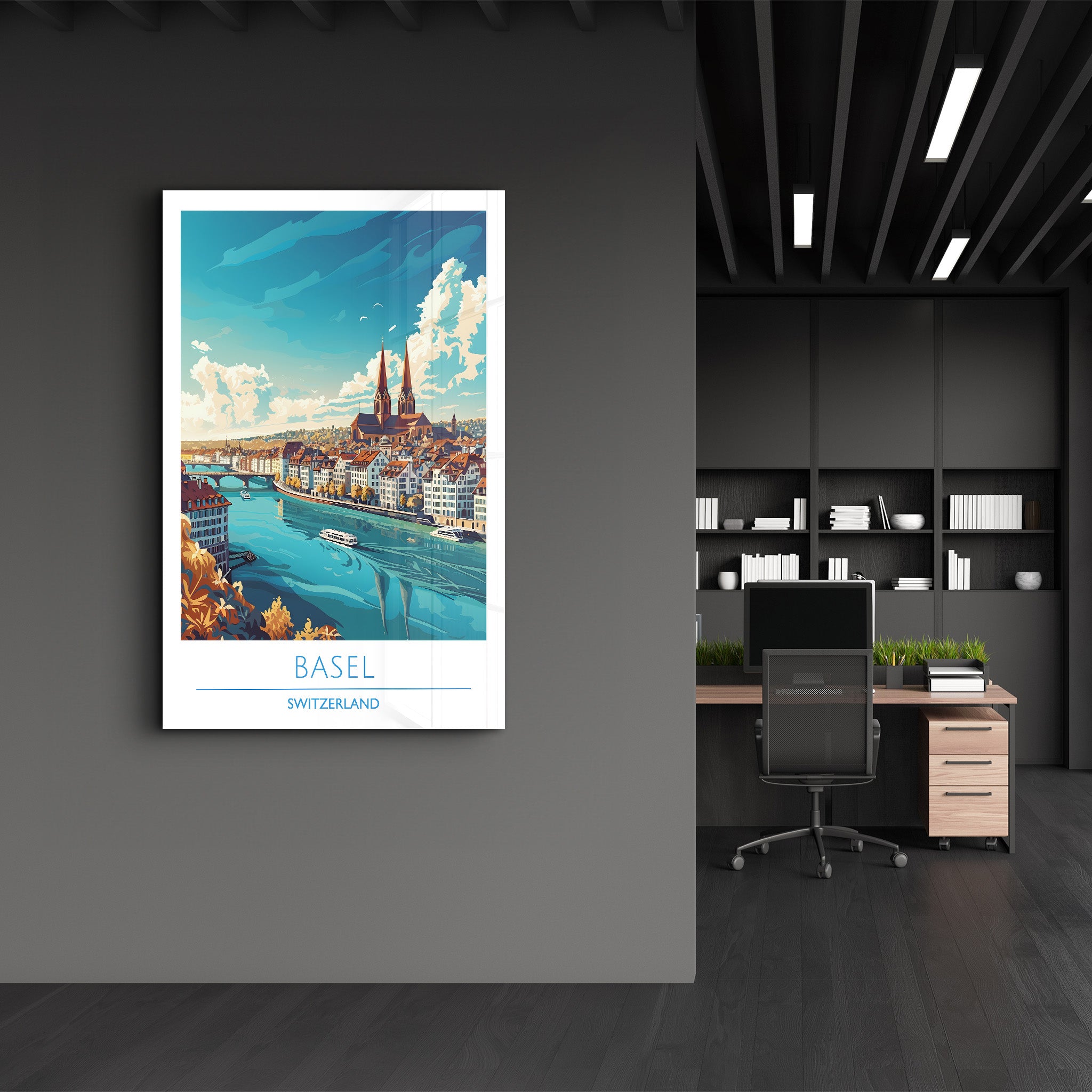 Basel Schweiz-Reiseposter | <tc>Glasbild</tc>