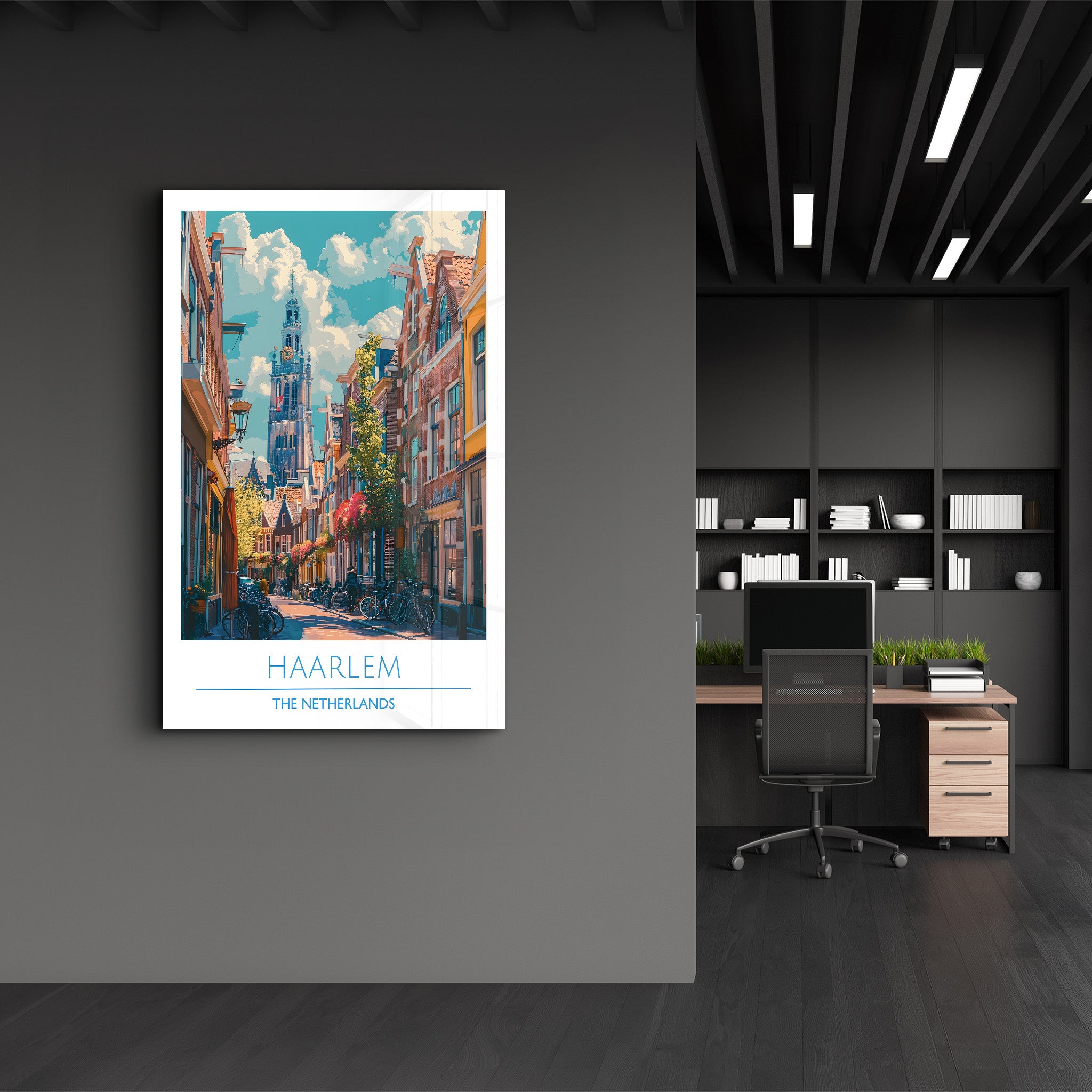 Haarlem The Netherland-Travel Posters | Glass Wall Art