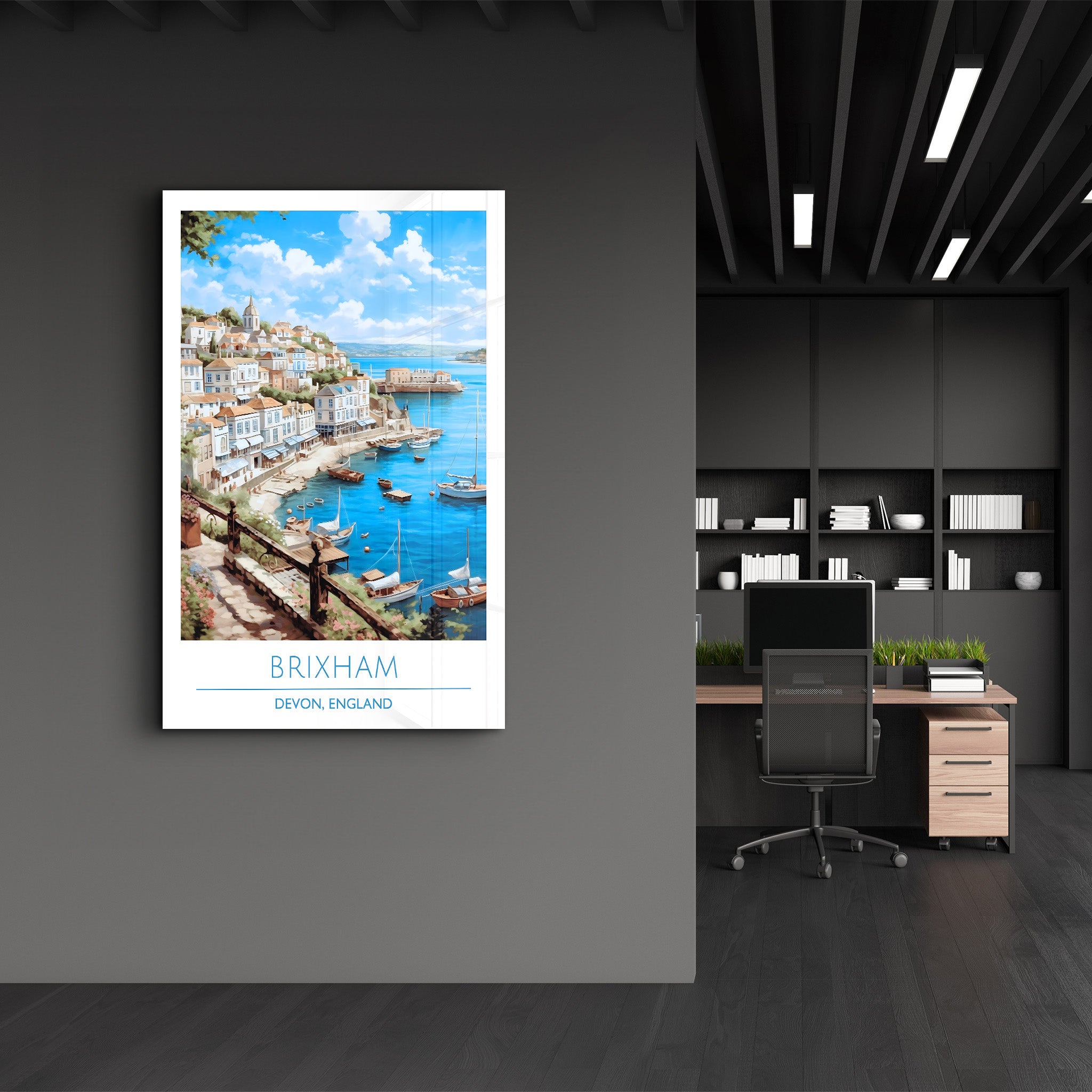 Brixham-Devon Angleterre-Affiches de voyage | Art mural en verre