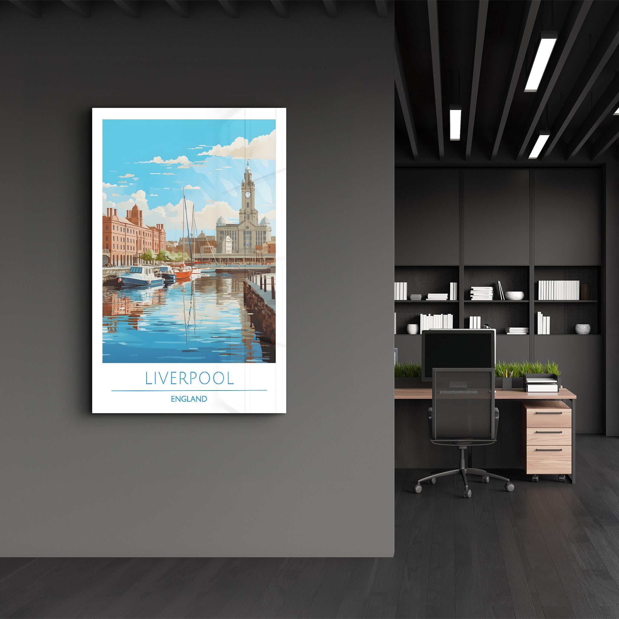 Liverpool England-Reiseposter | <tc>Glasbild</tc>