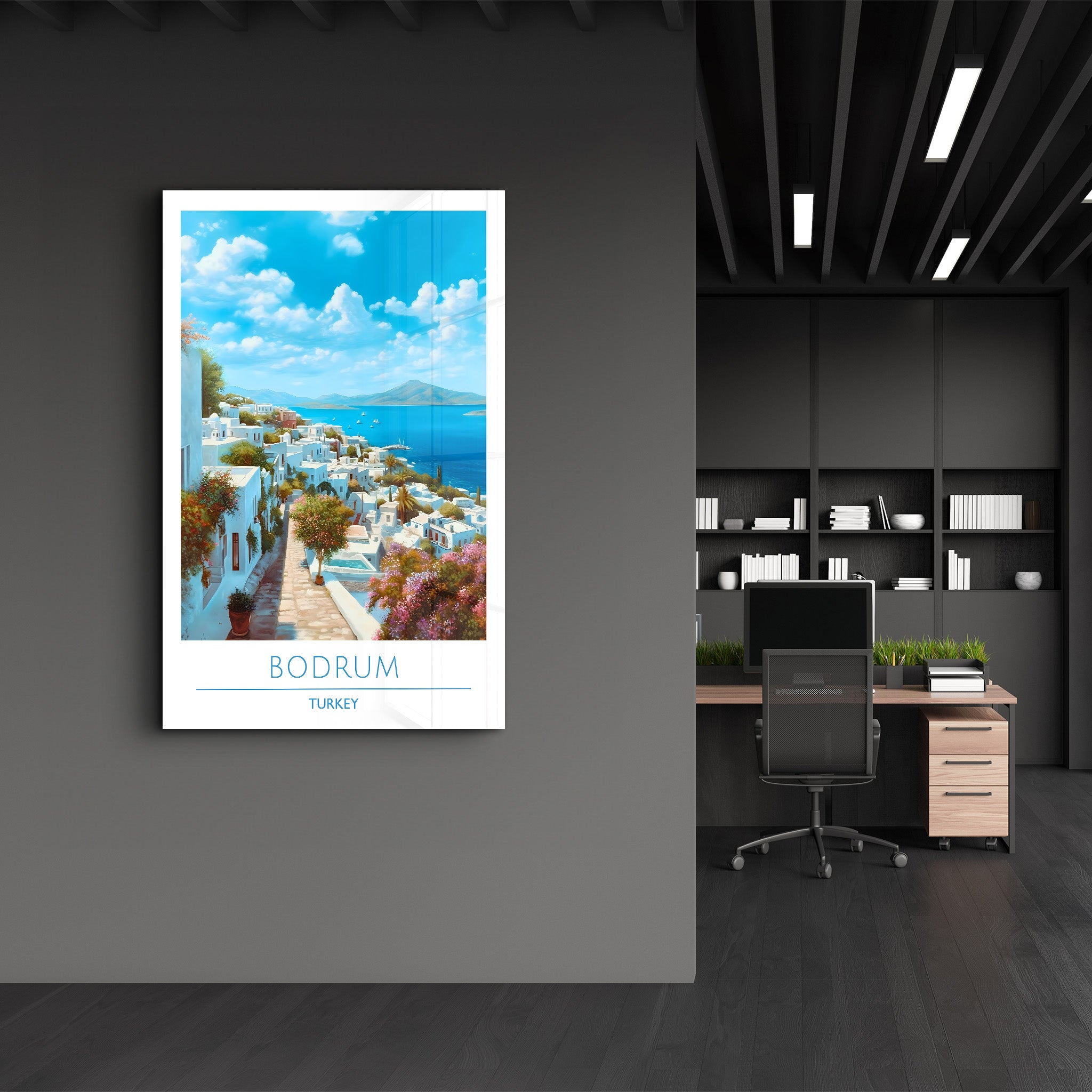 Bodrum Türkei-Reiseposter | <tc>Glasbild</tc>