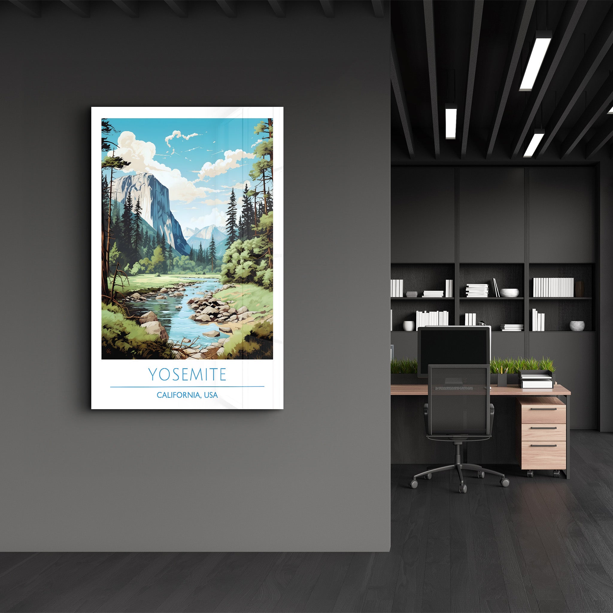 Yosemite-California USA-Travel Posters | Glass Wall Art