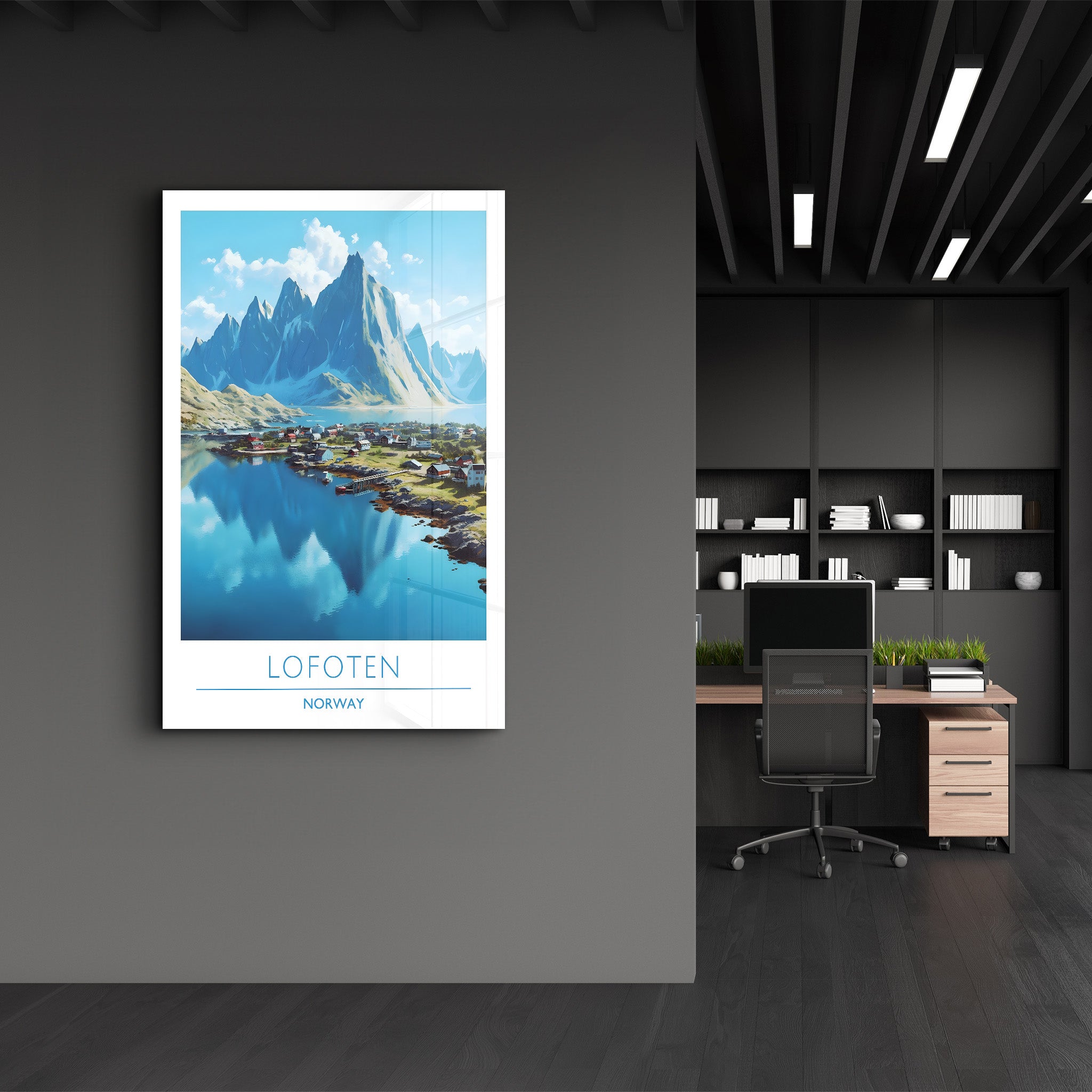 Lofoten Norwegen-Reiseposter | <tc>Glasbild</tc>