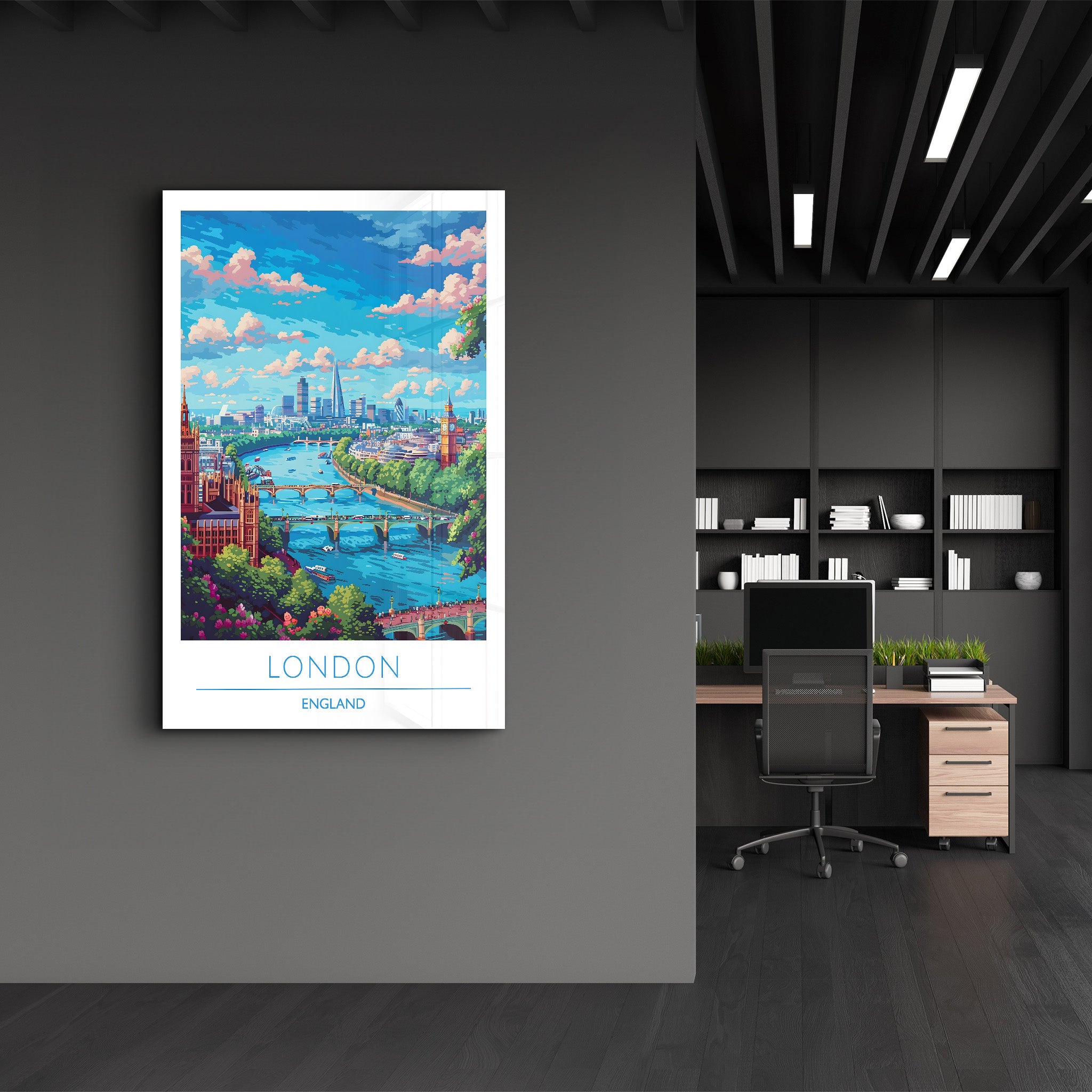 London England-Reiseposter | <tc>Glasbild</tc>