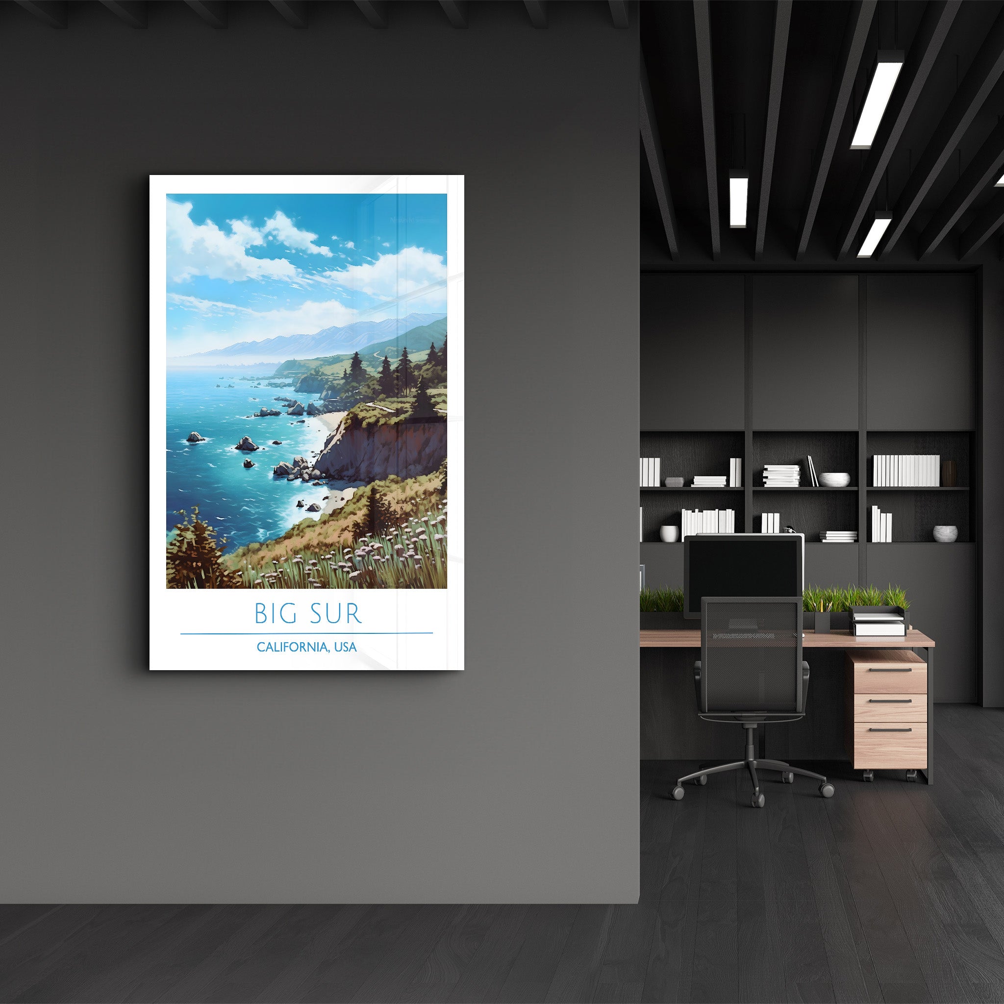 Big Sur-Californie USA-Affiches de voyage | Art mural en verre