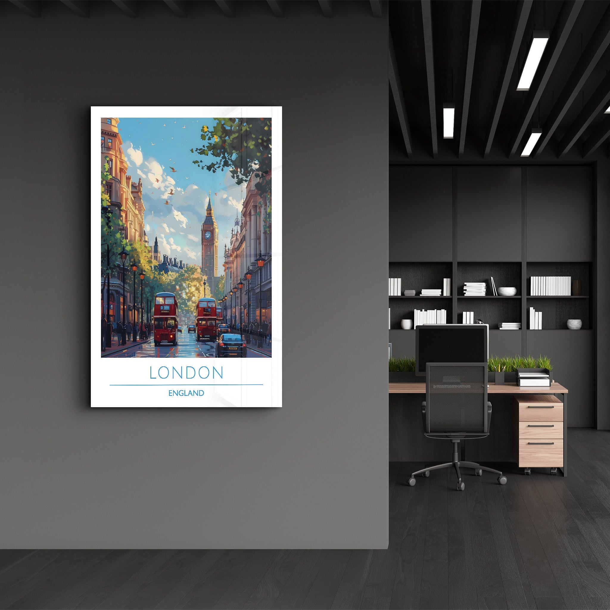 London England-Travel Posters | Glass Wall Art